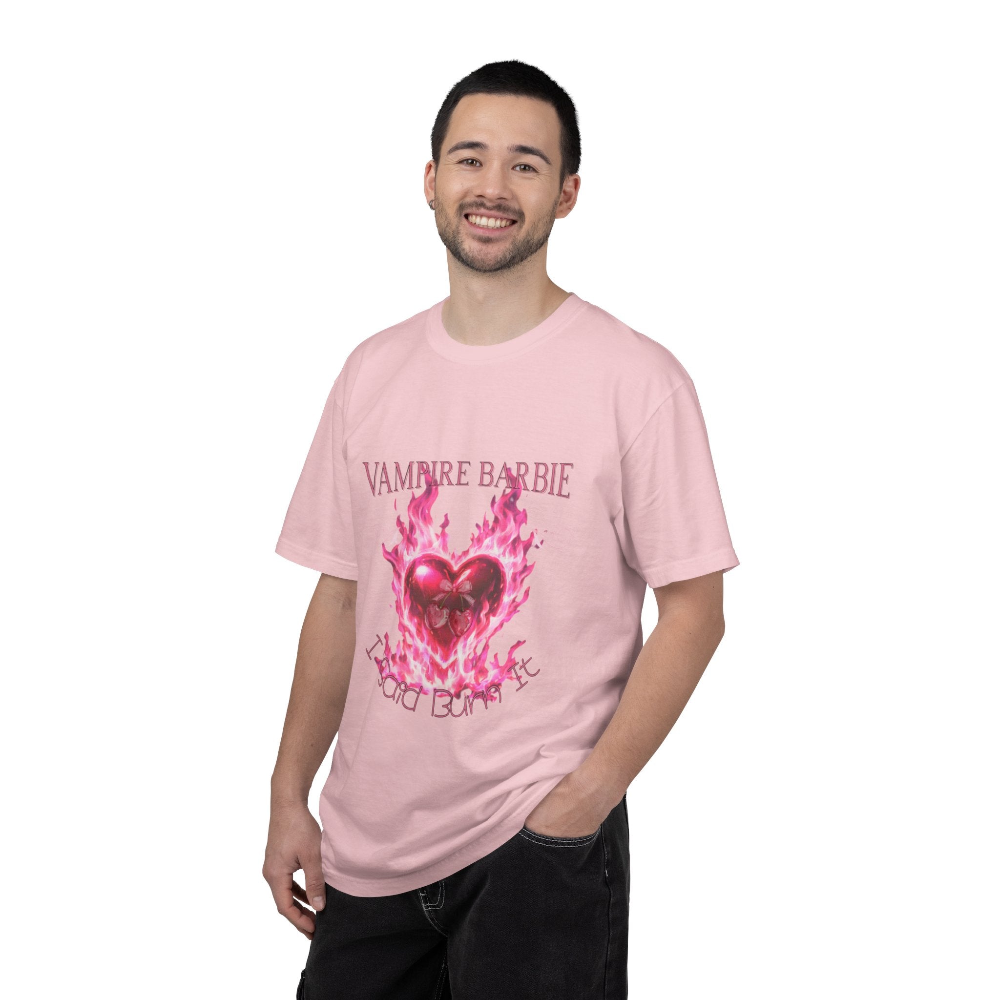 Vampire Barbie Pink Flaming Heart T-shirt | Gothic Cute Graphic Tee