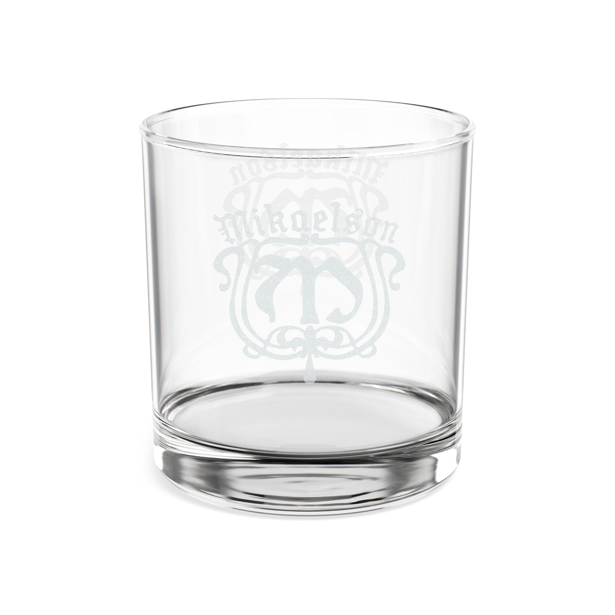 Engraved Mikaelson Whiskey Glass 10.5oz - Personalized Crest Nautical Design