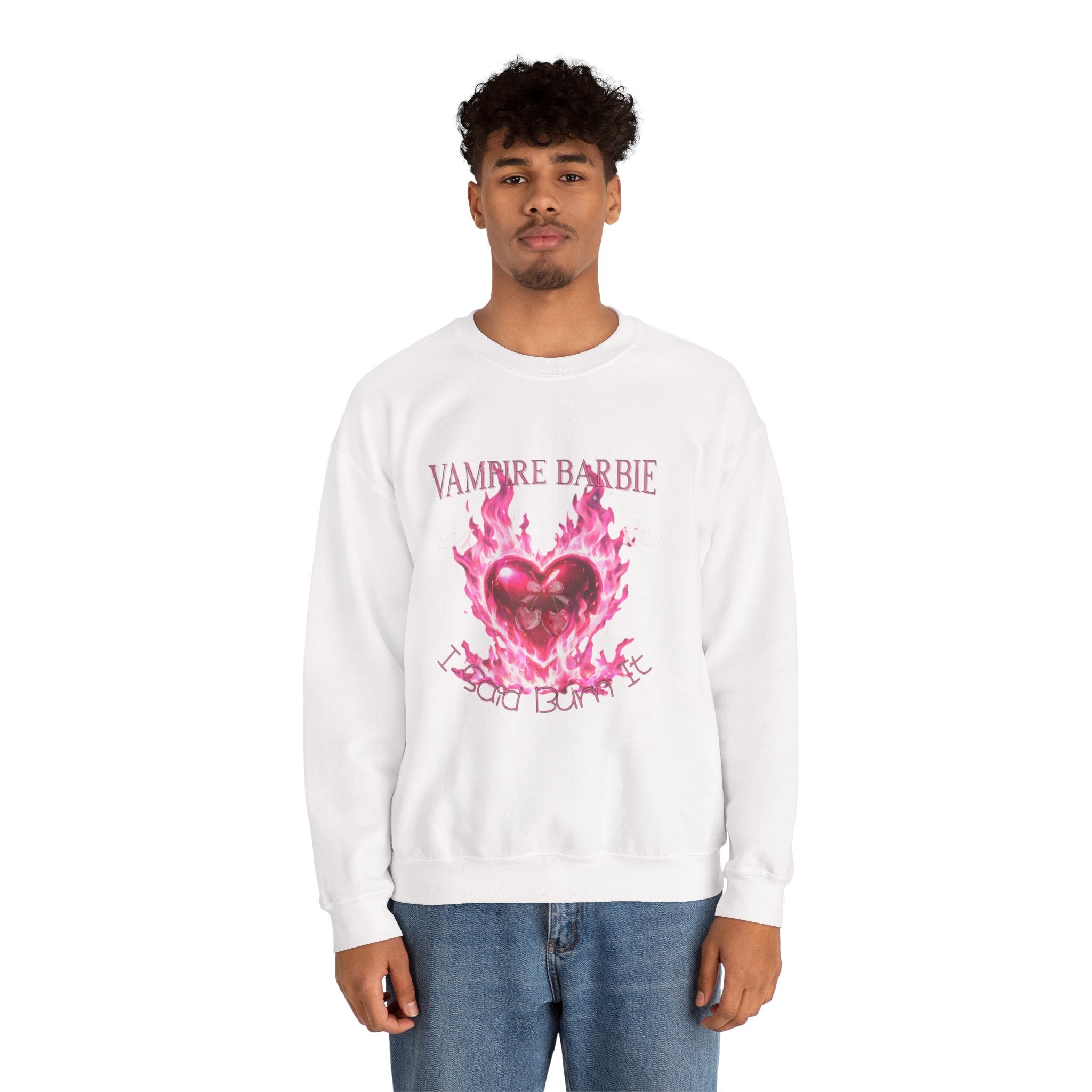 Caroline Forbes — TVD — Vampire Barbie 'I Said Burn It' Heart Sweatshirt