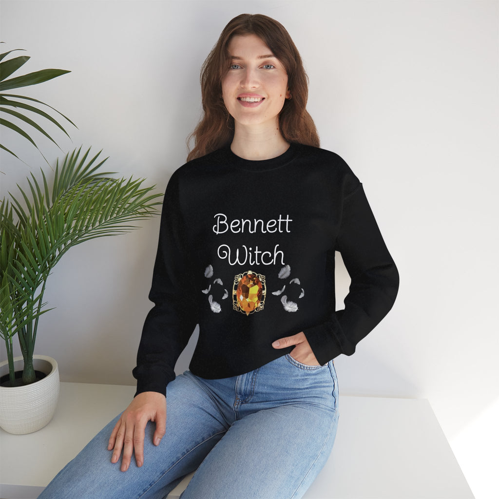 Bennett Witch — Bonnie Bennett — TVD — Gemstone Accent Crewneck Sweatshirt – Citrine Jewel Design