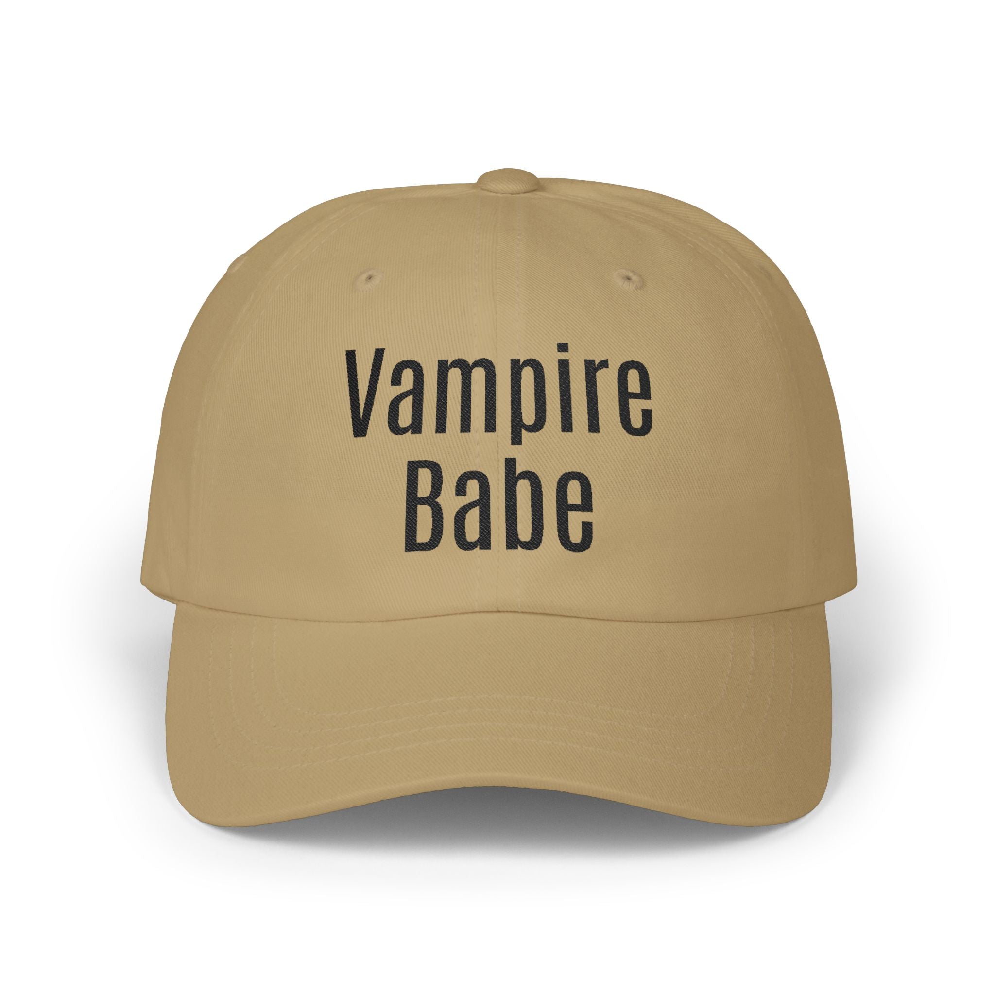 Vampire Babe Dad Cap Gothic Baseball Hat with Crow Accent