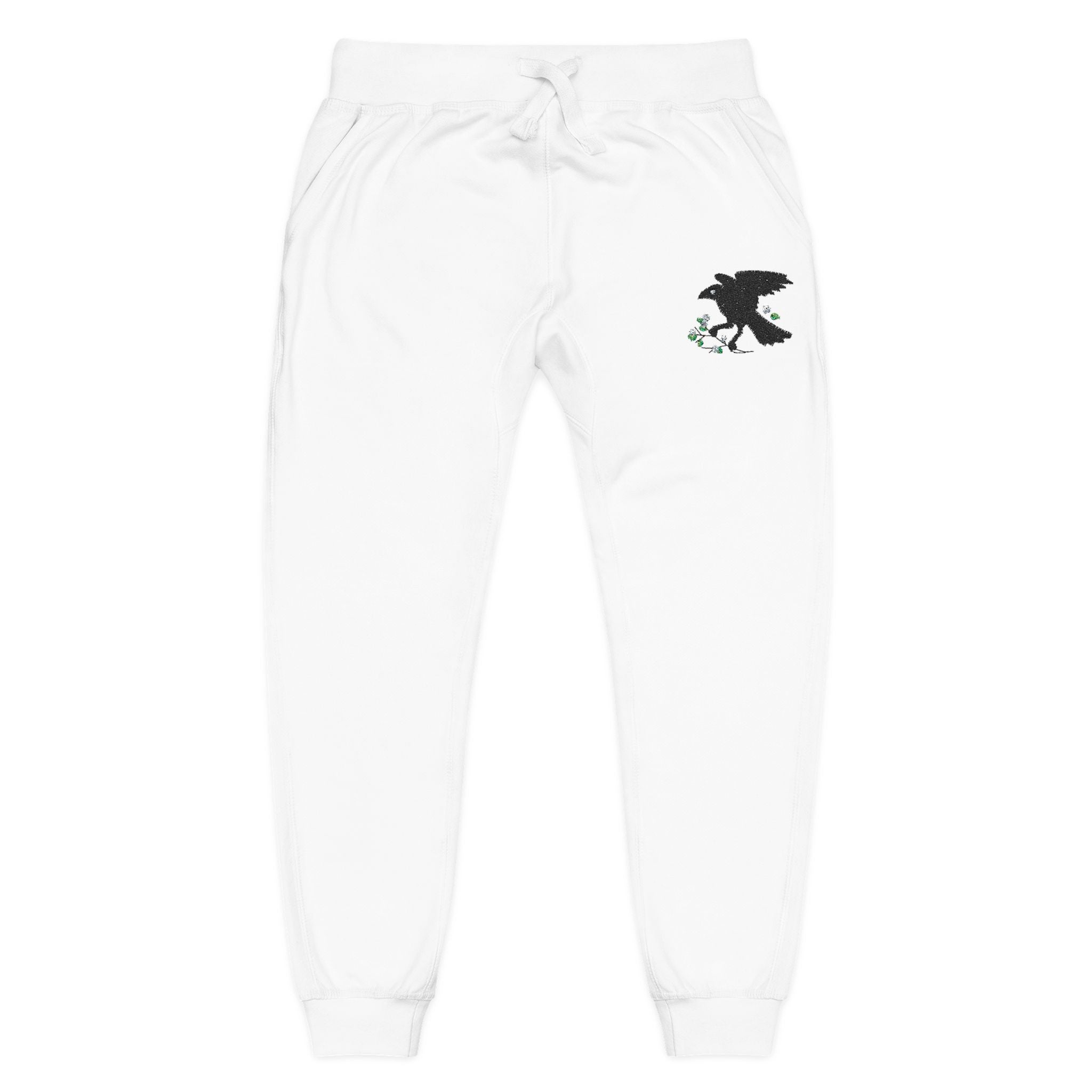 Embroidered  Crow Fleece Sweatpants — Cozy Casual Joggers
