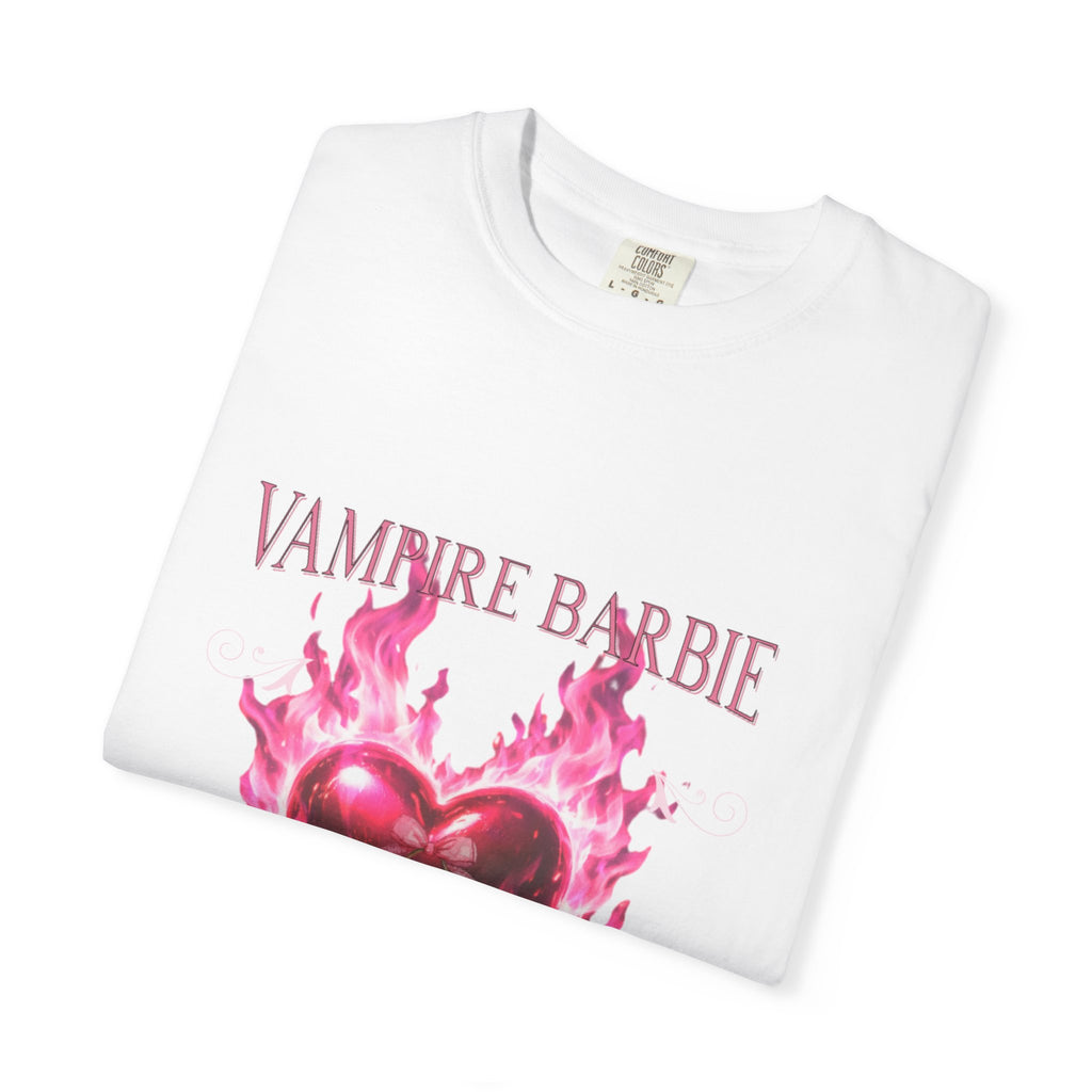 Vampire Barbie Pink Flaming Heart T-shirt | Gothic Cute Graphic Tee