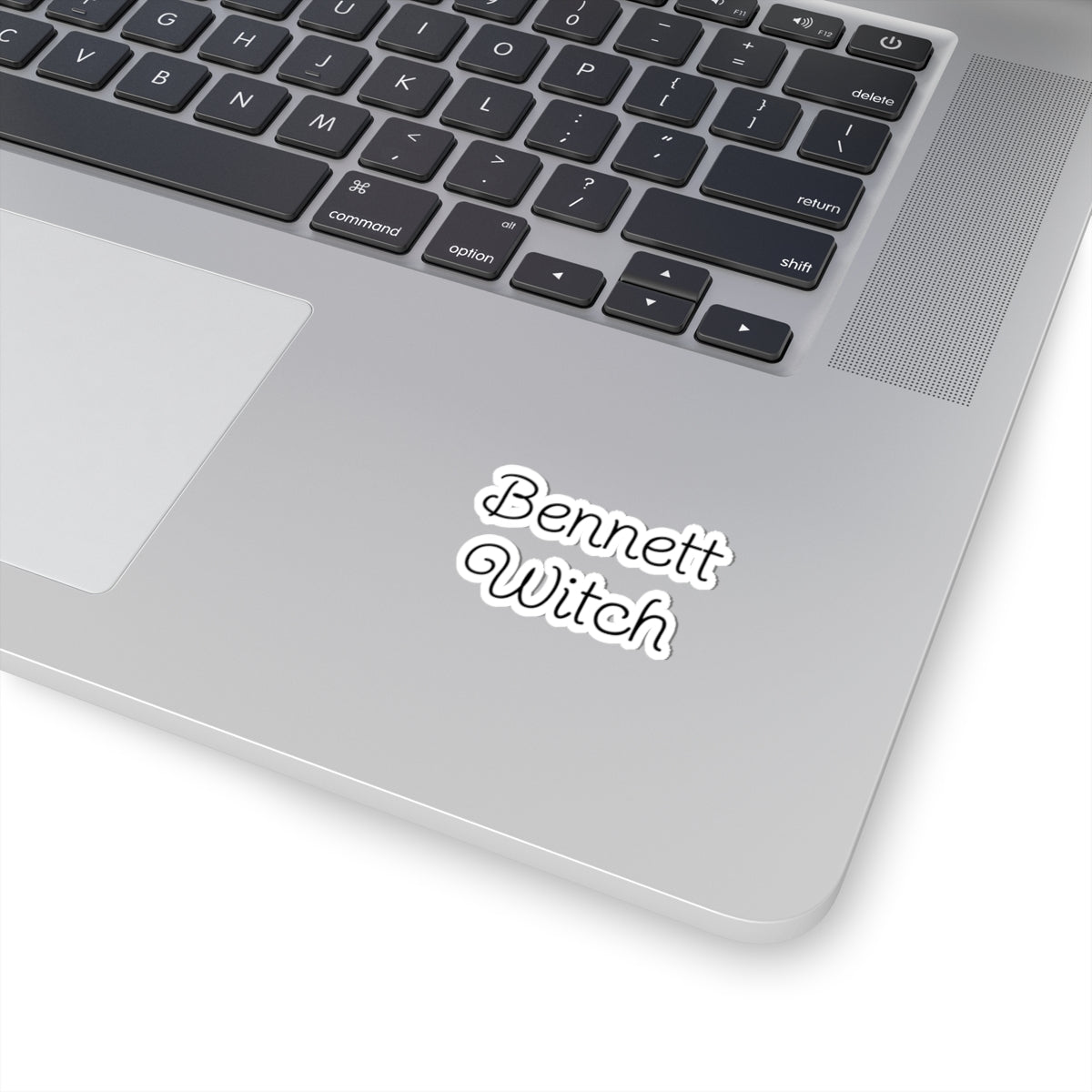 Personalized "Bennett Witch" Kiss-Cut Name Sticker — Custom Gothic Script Laptop Decal
