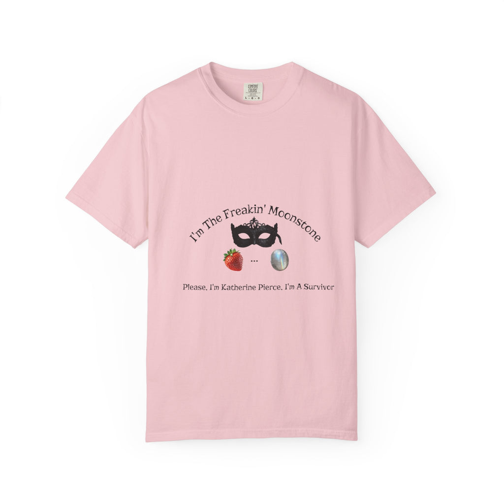 Freakin' Moonstone mask strawberry pearl graphic T-shirt