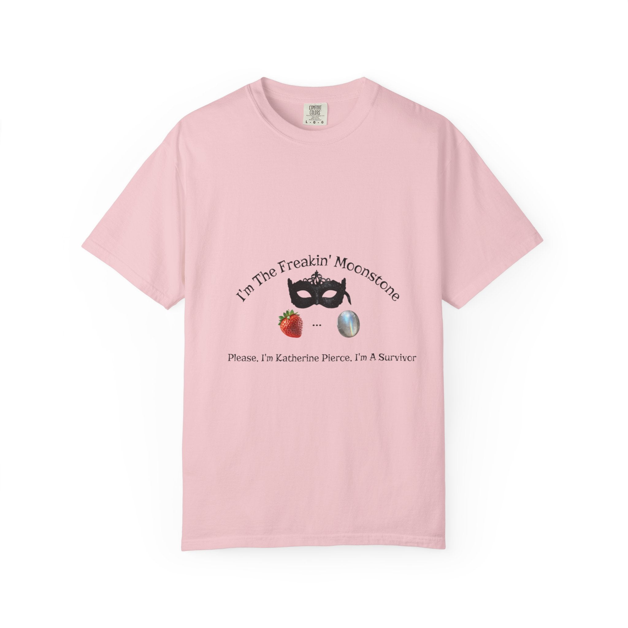 Freakin' Moonstone mask strawberry pearl graphic T-shirt