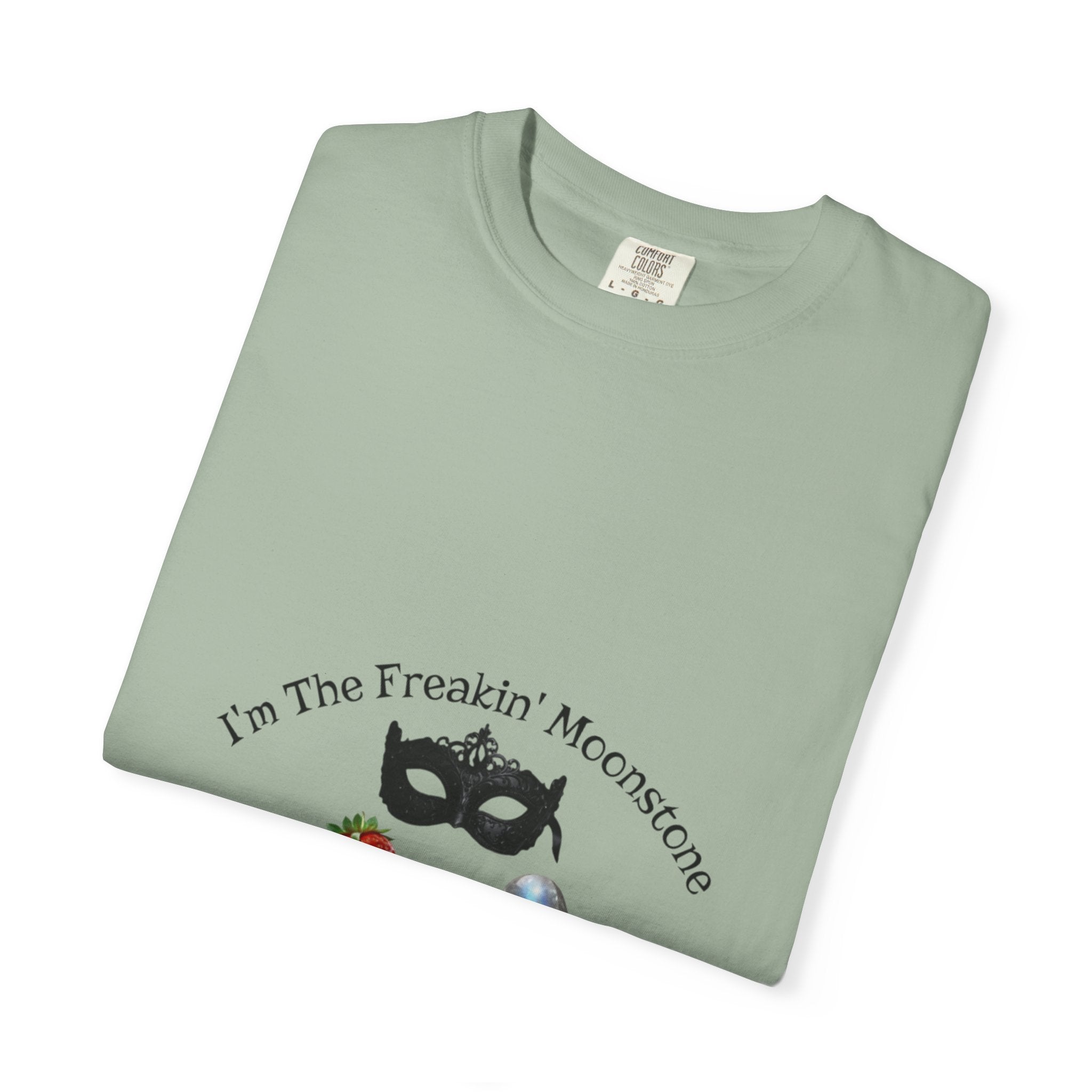 Freakin' Moonstone mask strawberry pearl graphic T-shirt
