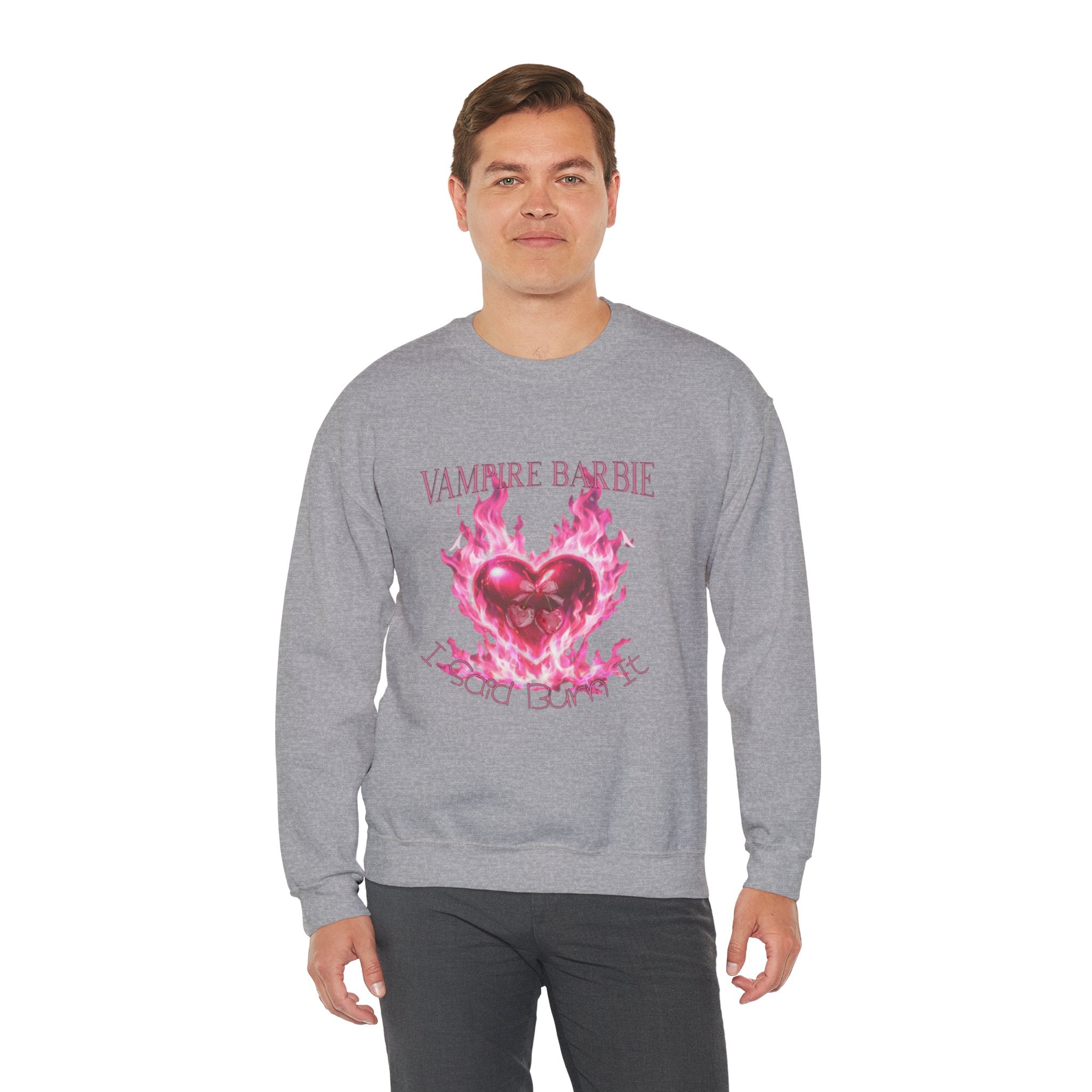 Caroline Forbes — TVD — Vampire Barbie 'I Said Burn It' Heart Sweatshirt