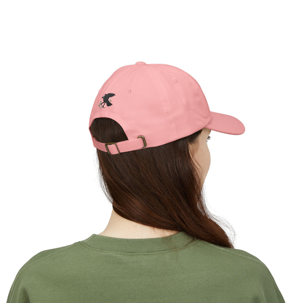 Vampire Babe Dad Cap Gothic Baseball Hat with Crow Accent
