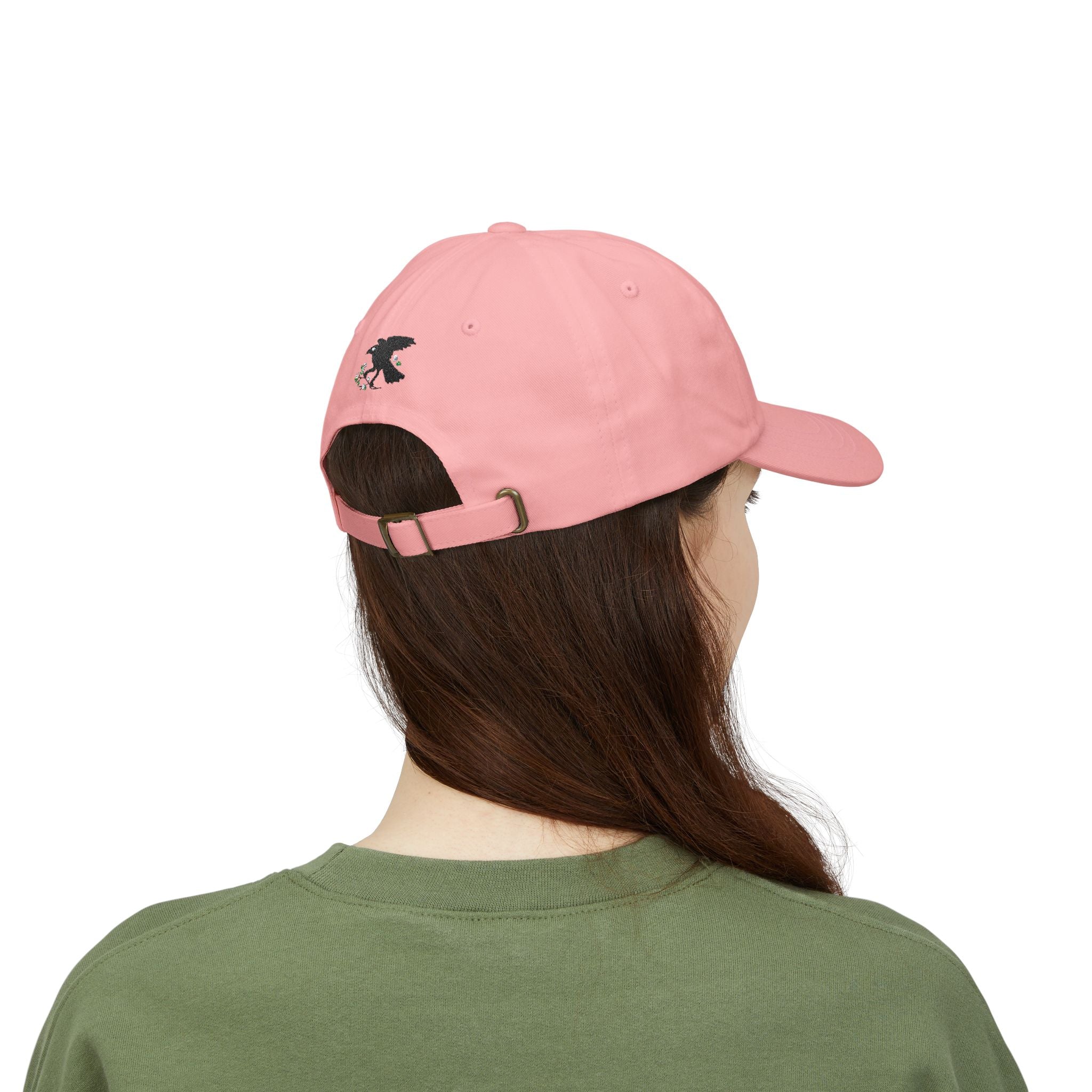 Vampire Babe Dad Cap Gothic Baseball Hat with Crow Accent
