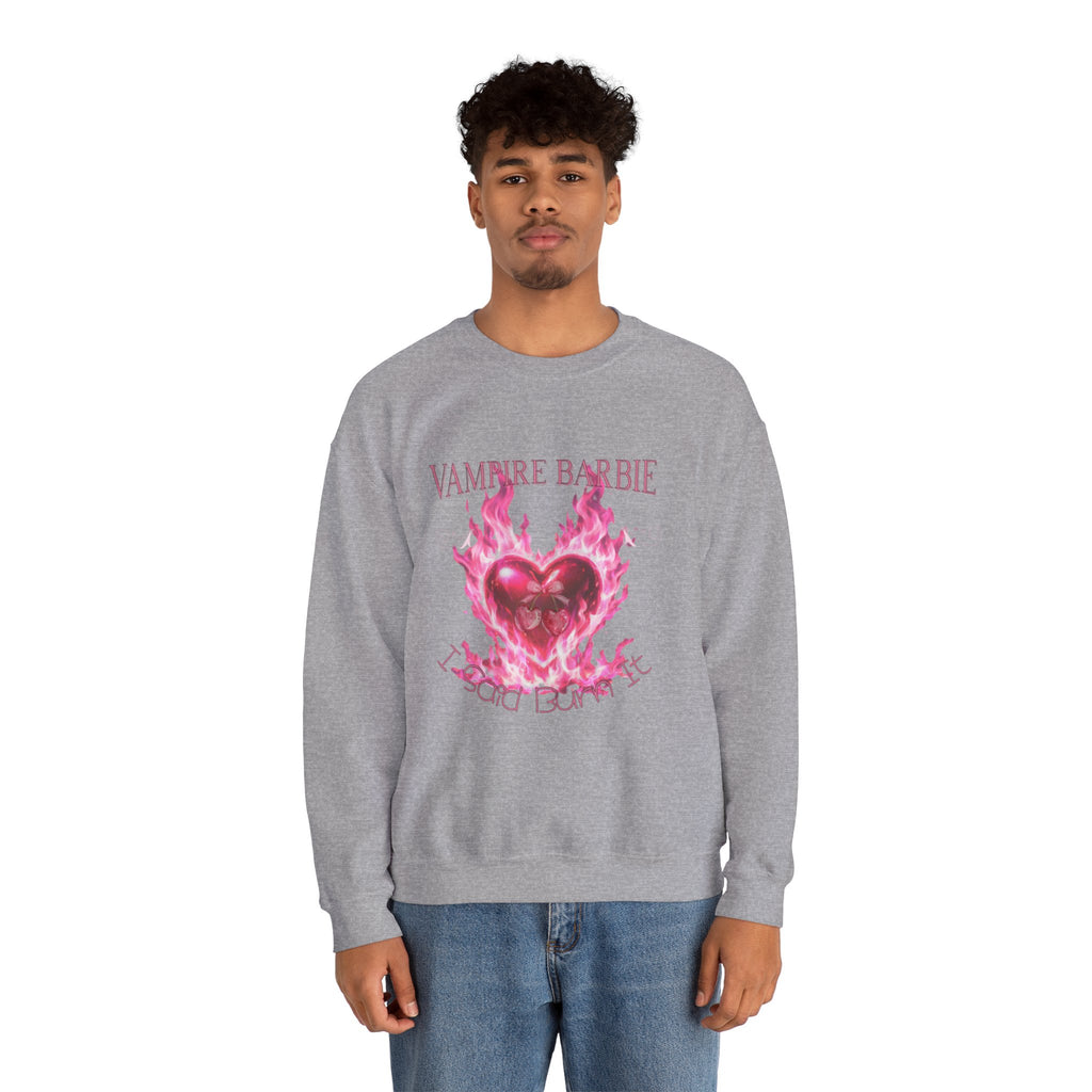 Caroline Forbes — TVD — Vampire Barbie 'I Said Burn It' Heart Sweatshirt