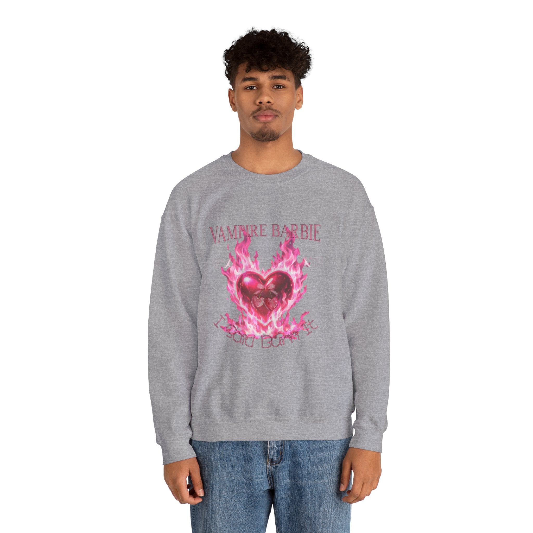 Caroline Forbes — TVD — Vampire Barbie 'I Said Burn It' Heart Sweatshirt