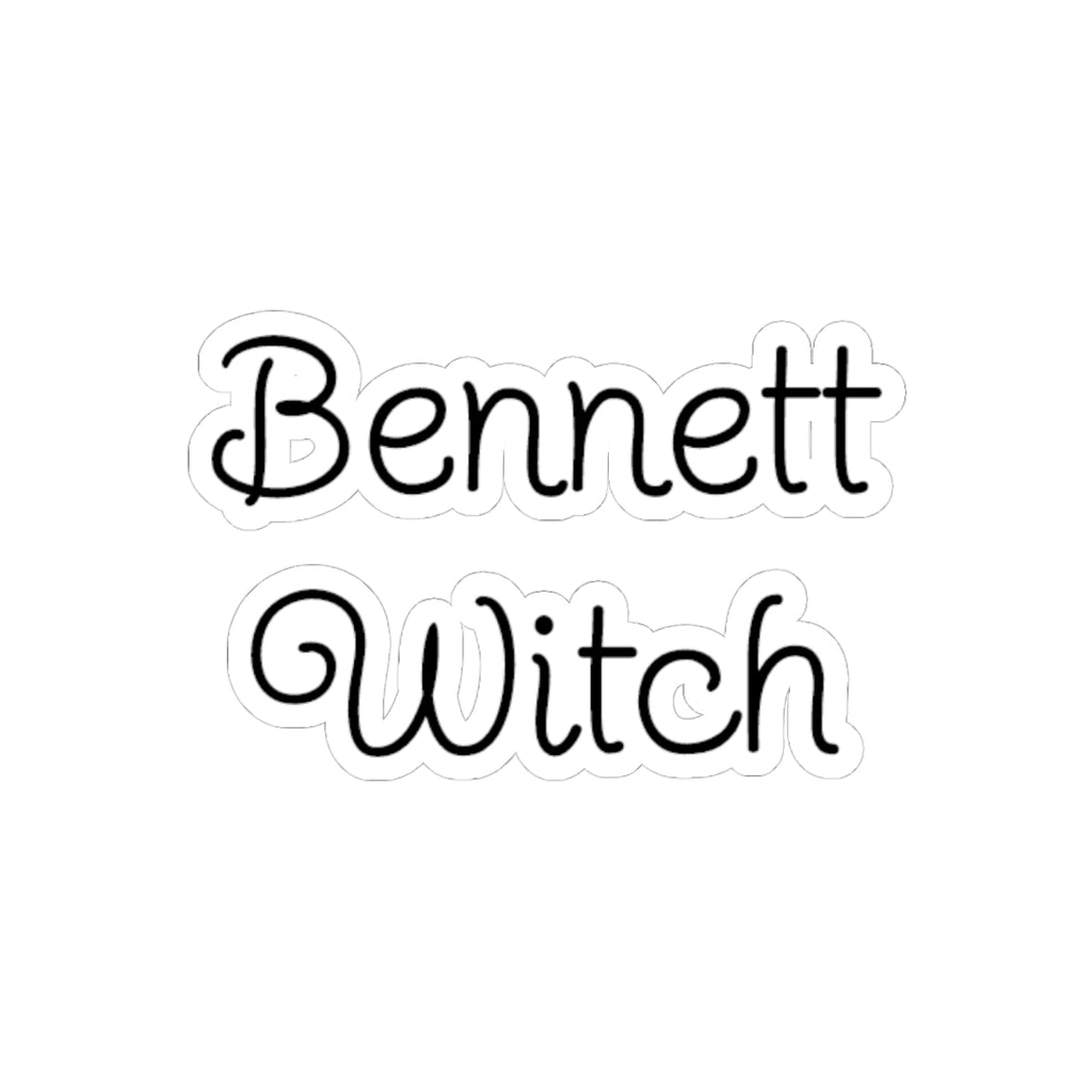 Personalized "Bennett Witch" Kiss-Cut Name Sticker — Custom Gothic Script Laptop Decal