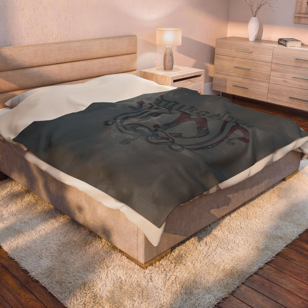 Mikaelson Crest Velveteen Plush Blanket — Gothic Family Crest Cozy Throw