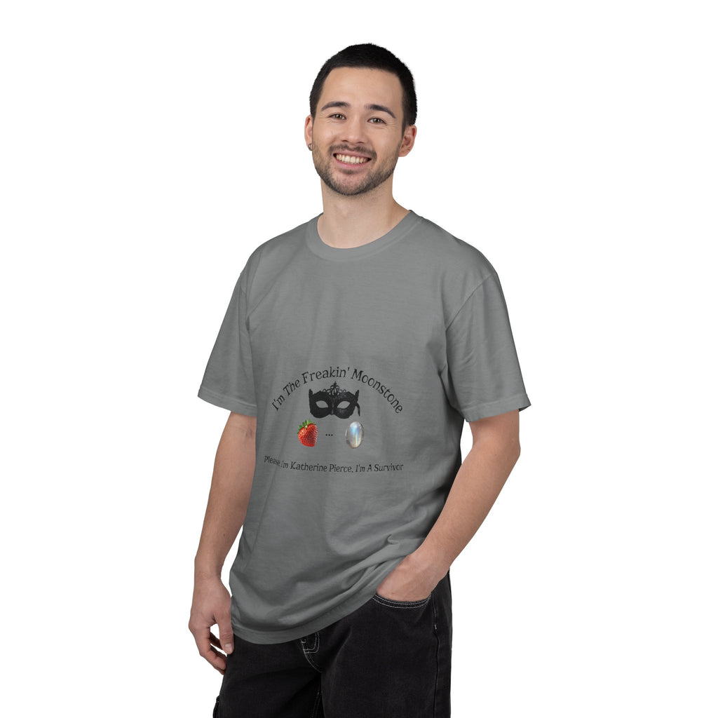 Freakin' Moonstone mask strawberry pearl graphic T-shirt