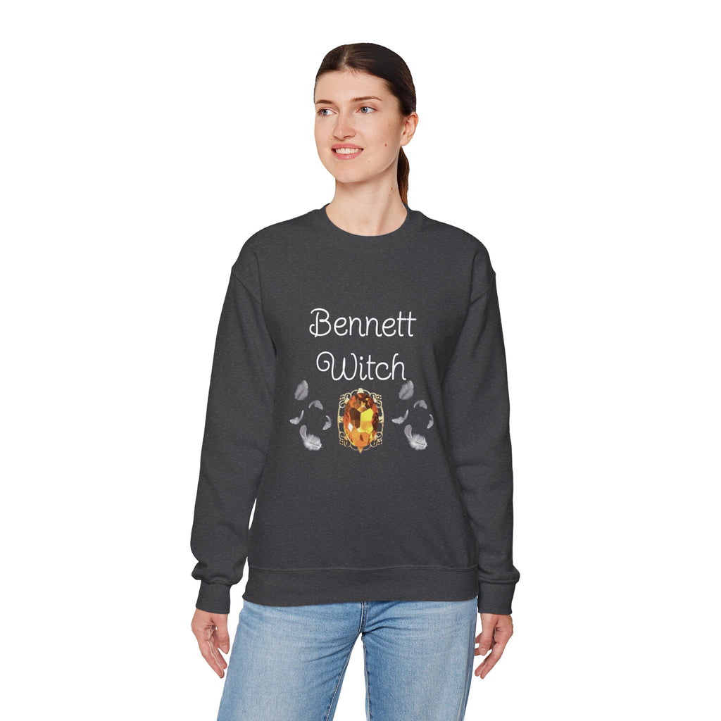 Bennett Witch — Bonnie Bennett — TVD — Gemstone Accent Crewneck Sweatshirt – Citrine Jewel Design