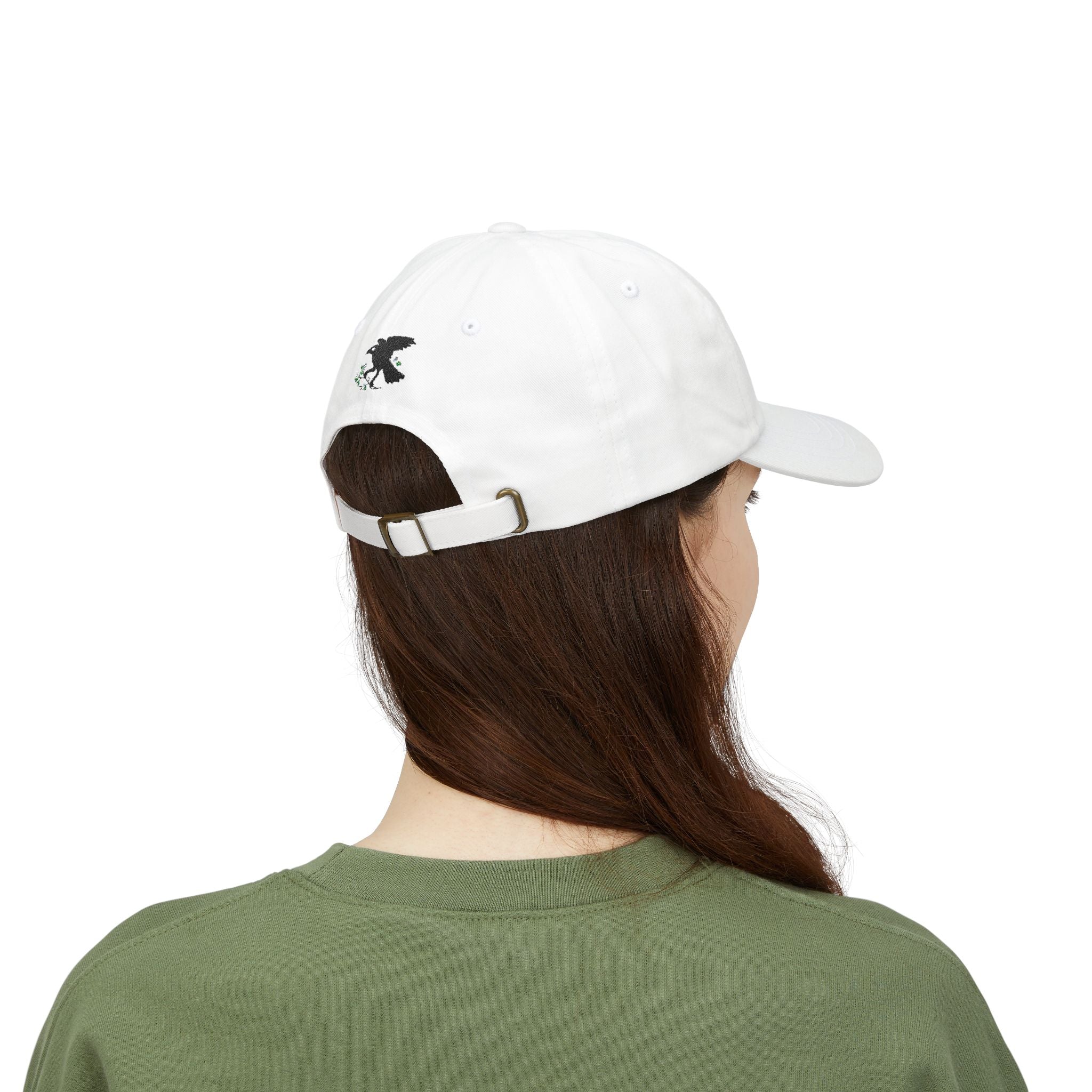 Vampire Babe Dad Cap Gothic Baseball Hat with Crow Accent