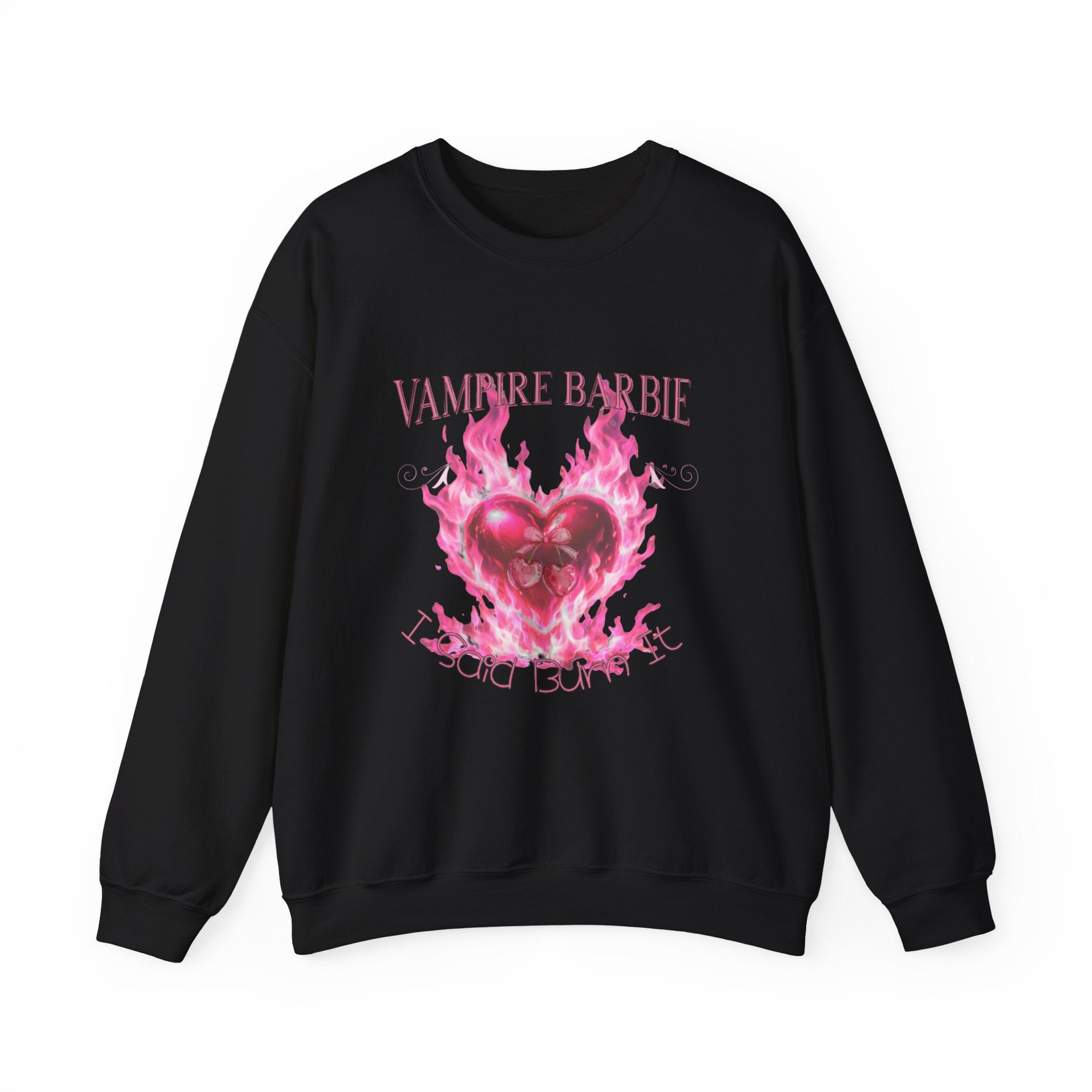 Caroline Forbes — TVD — Vampire Barbie 'I Said Burn It' Heart Sweatshirt