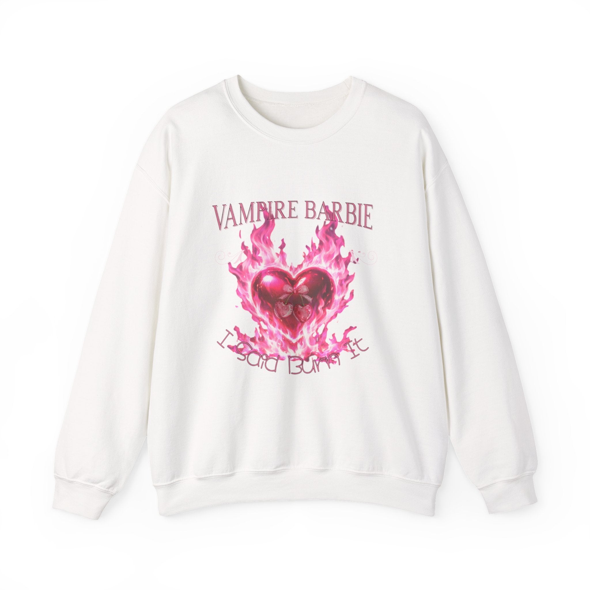 Caroline Forbes — TVD — Vampire Barbie 'I Said Burn It' Heart Sweatshirt