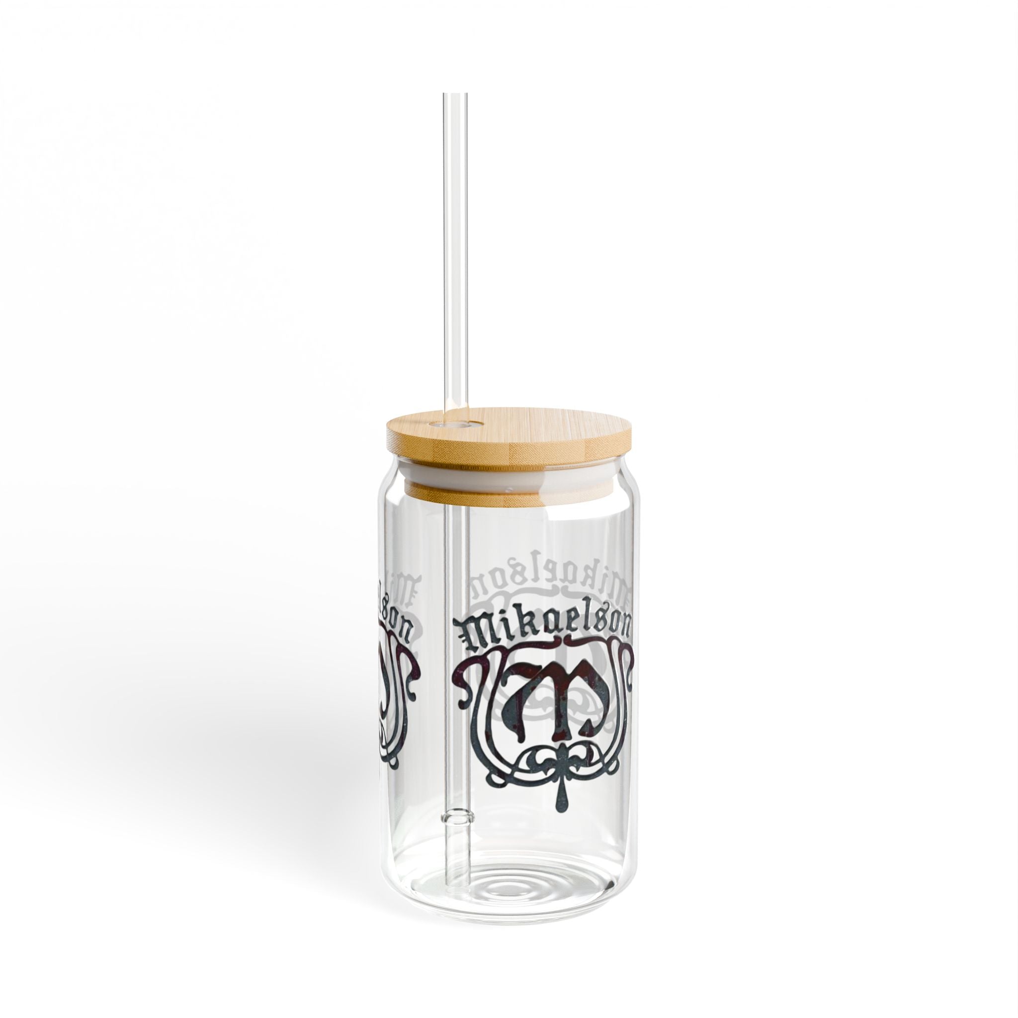 Mikaelson — The Originals — 16oz Sipper Glass with Bamboo Lid & Straw – Gothic Family Crest Design