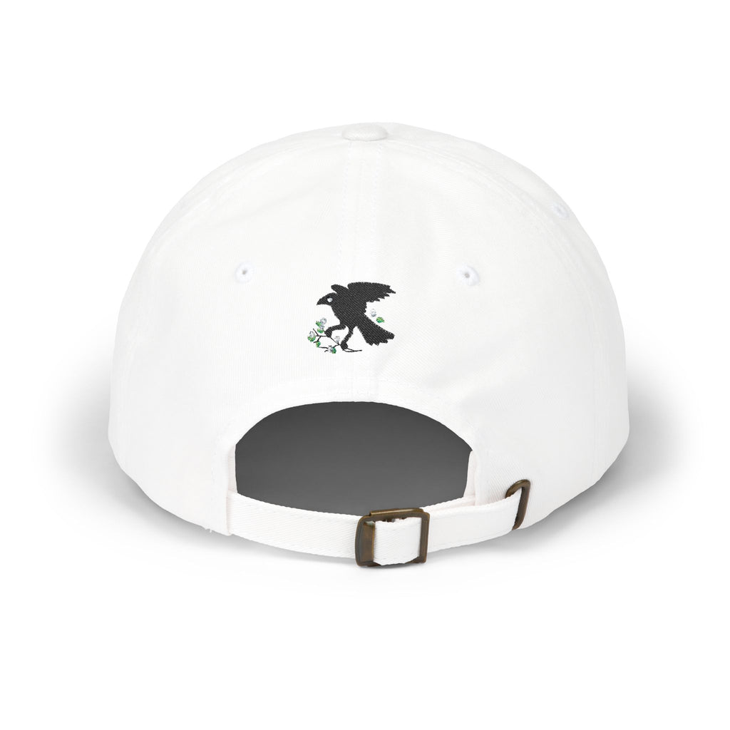 Vampire Babe Dad Cap Gothic Baseball Hat with Crow Accent