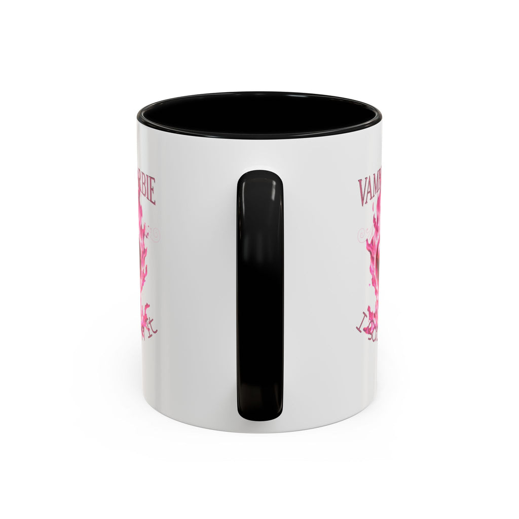 Vampire Barbie Heart Accent Coffee Mug — Pink Flaming Heart 11/15oz