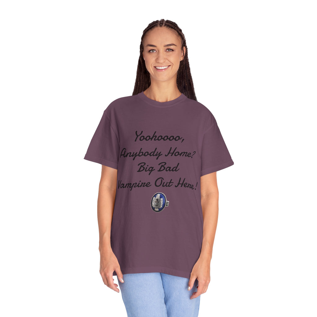 Damon Salvatore — TVD — Vampire Quote Tee — "Yoohooo, Anybody Home? Big Bad Vampire Out Here..." Shirt