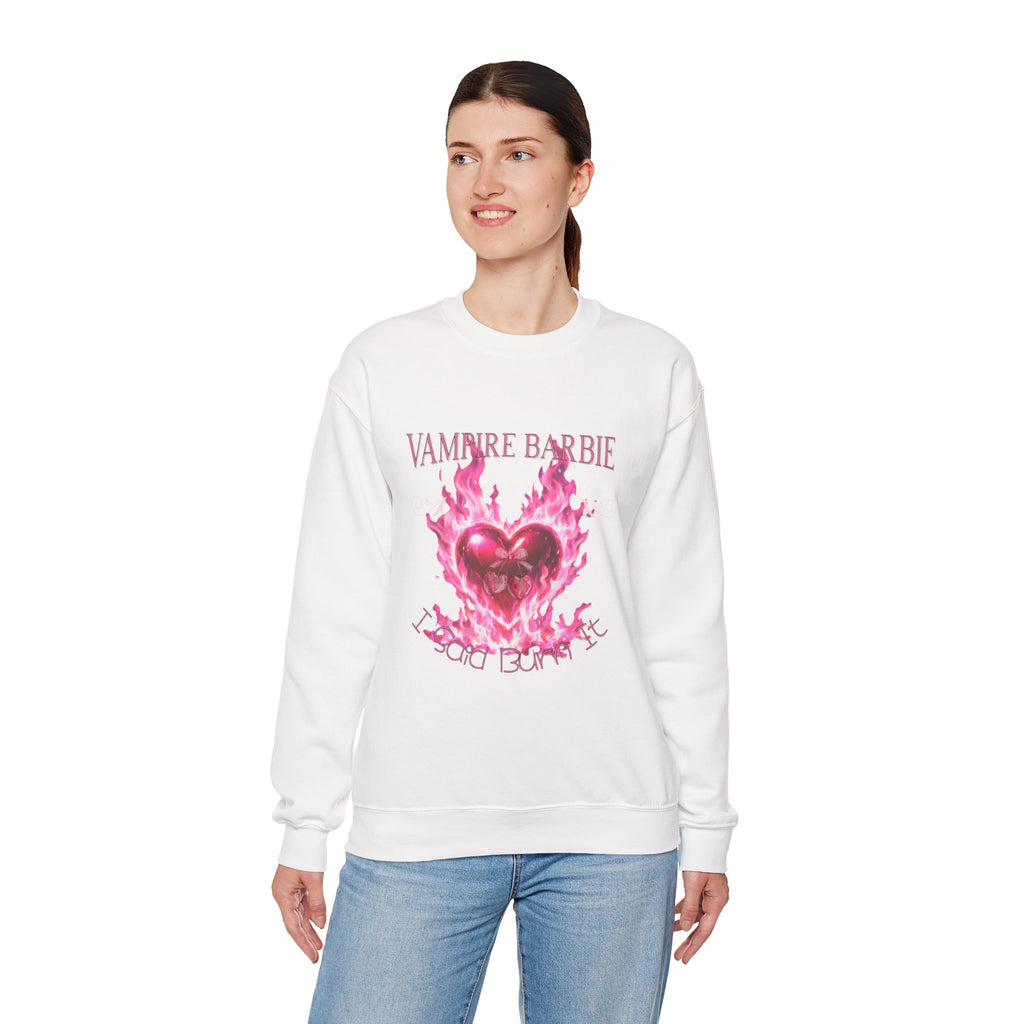 Caroline Forbes — TVD — Vampire Barbie 'I Said Burn It' Heart Sweatshirt
