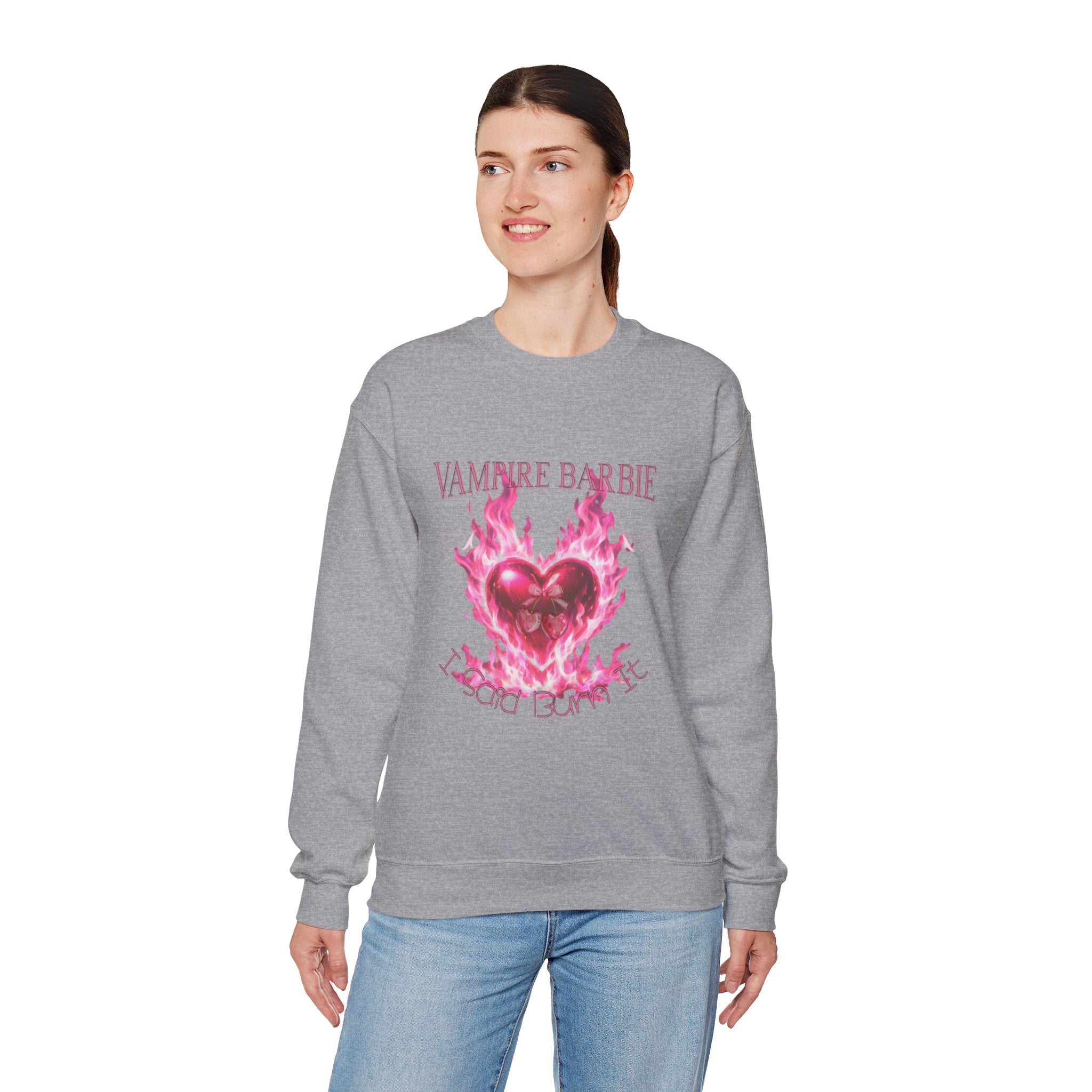 Caroline Forbes — TVD — Vampire Barbie 'I Said Burn It' Heart Sweatshirt
