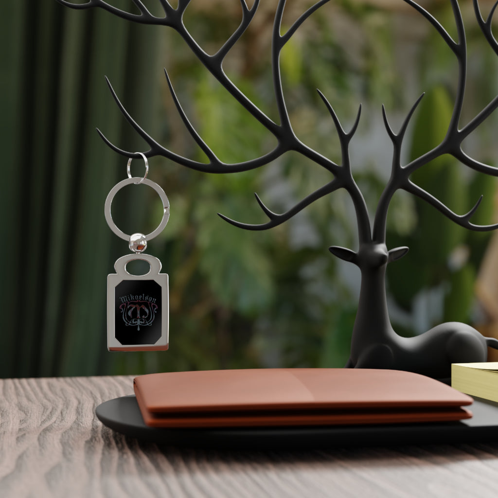 Personalized Rectangle Photo Keyring — Custom Photo & Name Metal Keychain — Mikaelson