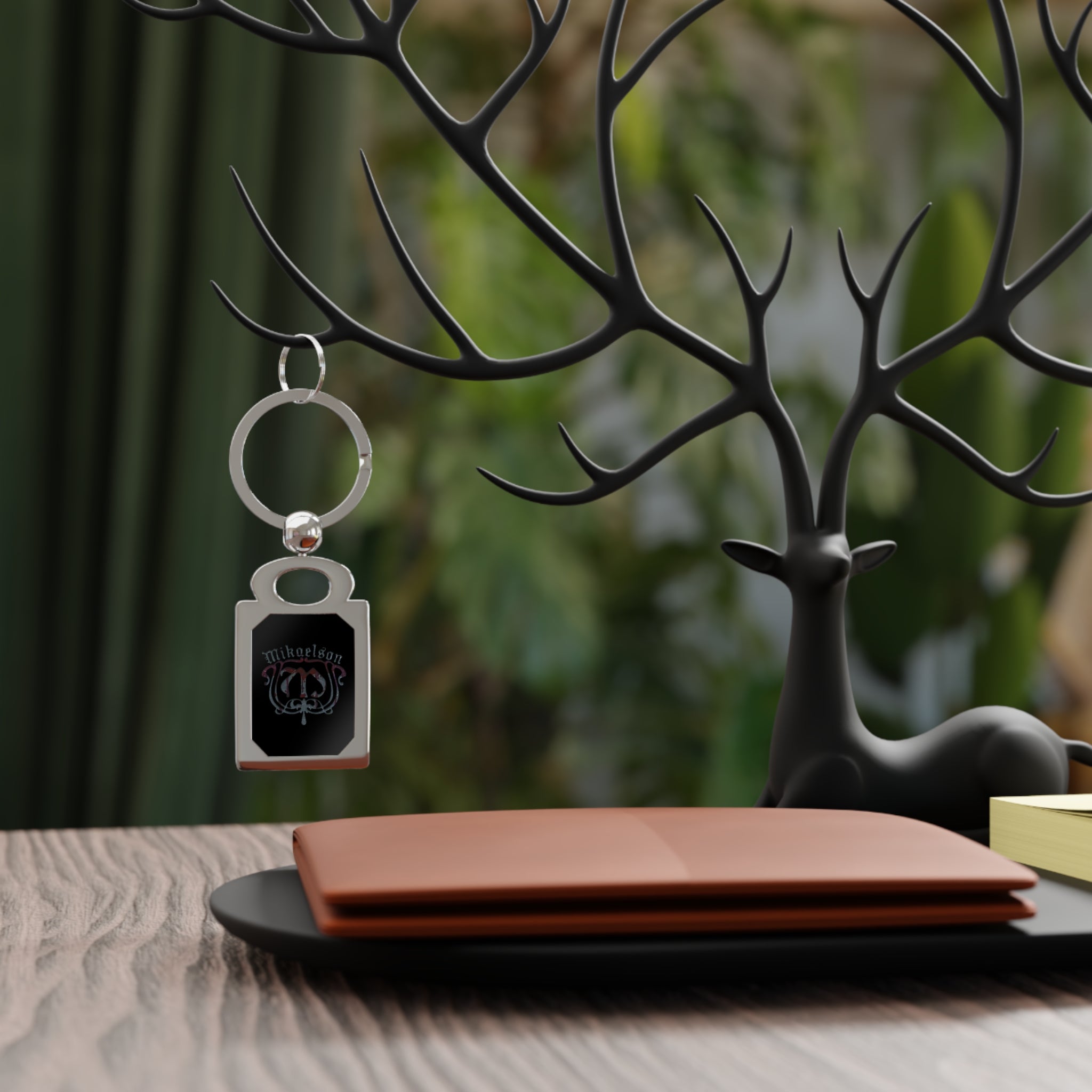 Personalized Rectangle Photo Keyring — Custom Photo & Name Metal Keychain — Mikaelson