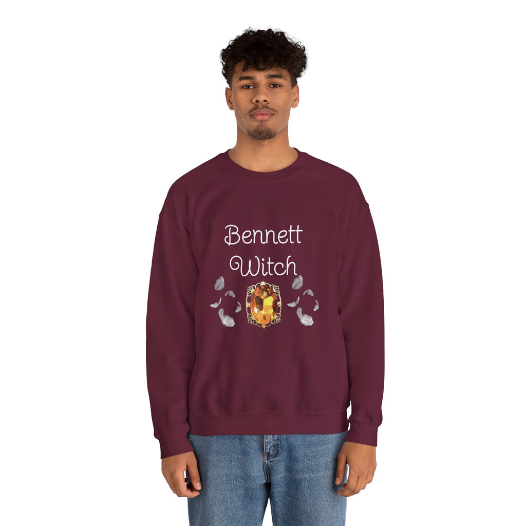 Bennett Witch — Bonnie Bennett — TVD — Gemstone Accent Crewneck Sweatshirt – Citrine Jewel Design