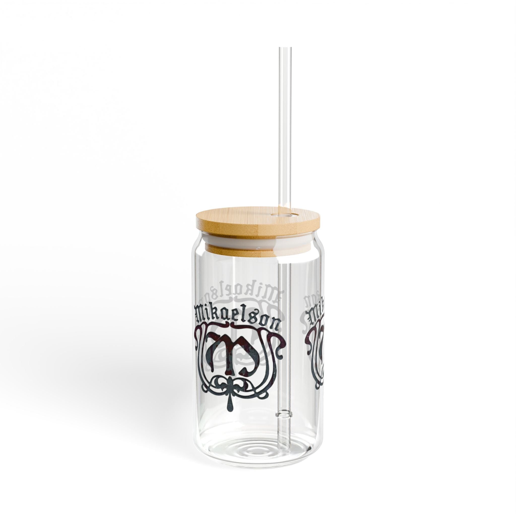 Mikaelson — The Originals — 16oz Sipper Glass with Bamboo Lid & Straw – Gothic Family Crest Design