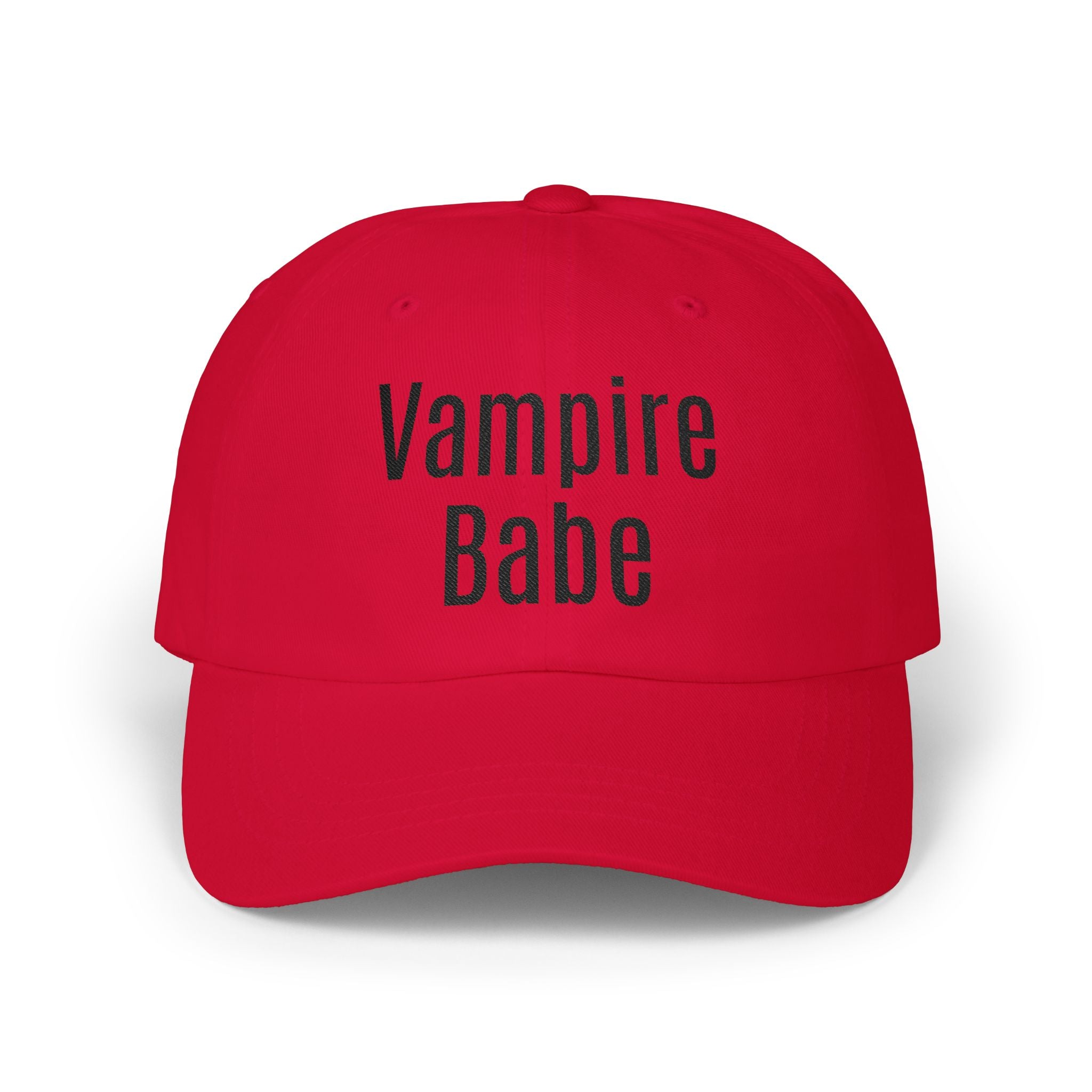 Vampire Babe Dad Cap Gothic Baseball Hat with Crow Accent