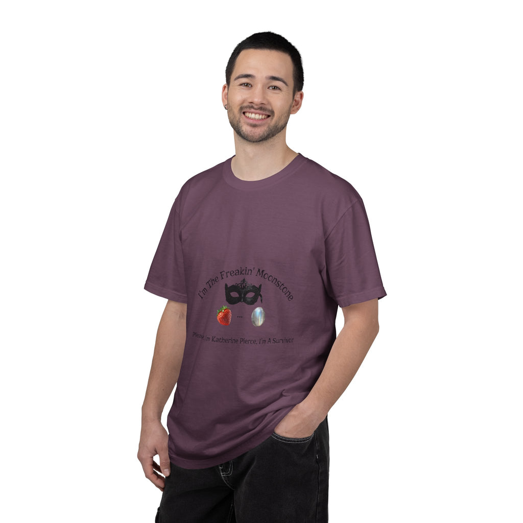 Freakin' Moonstone mask strawberry pearl graphic T-shirt