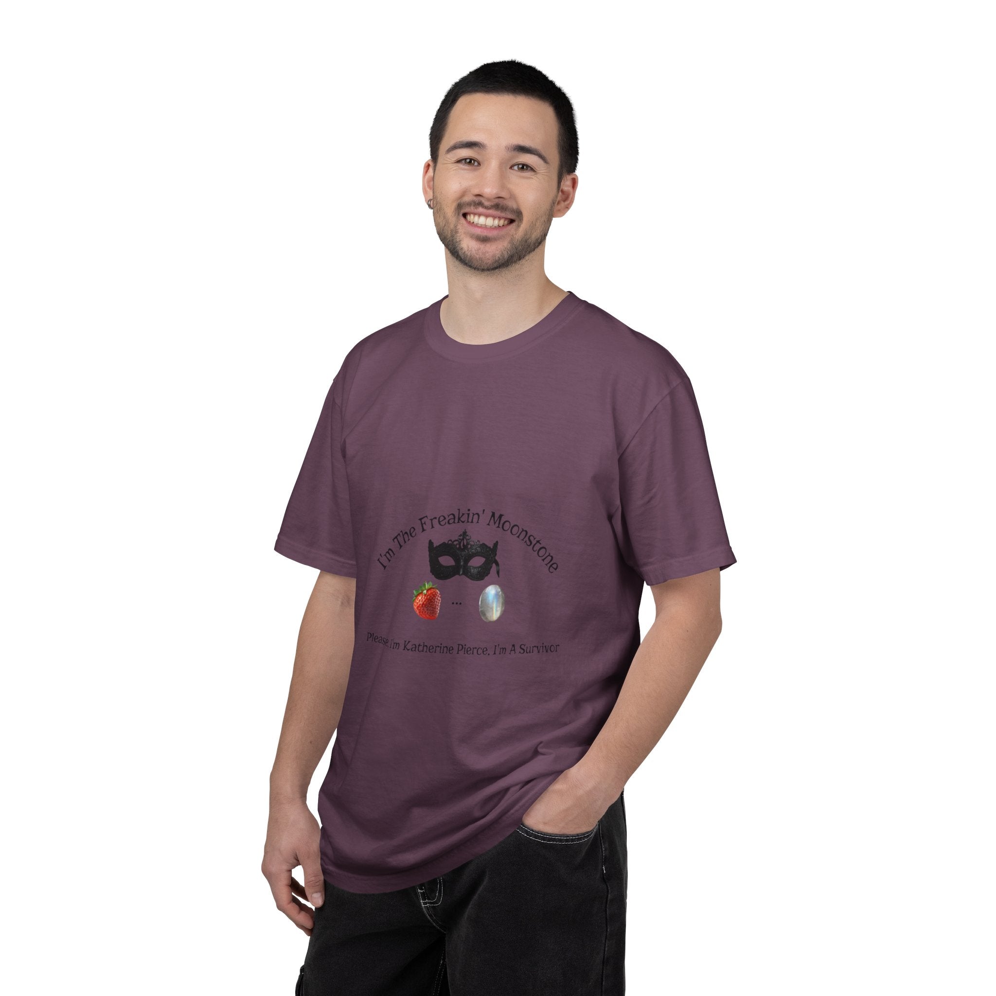 Freakin' Moonstone mask strawberry pearl graphic T-shirt
