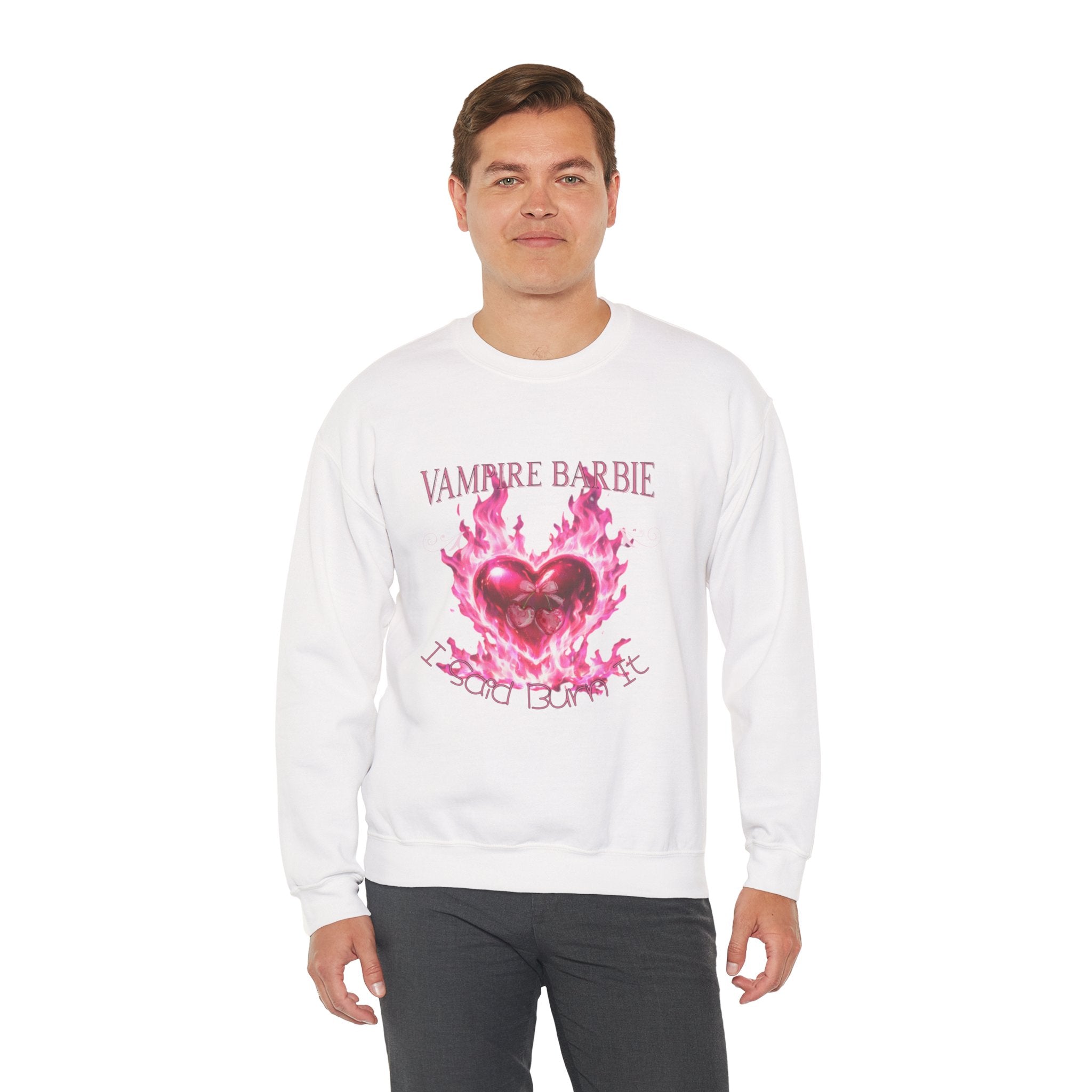 Caroline Forbes — TVD — Vampire Barbie 'I Said Burn It' Heart Sweatshirt