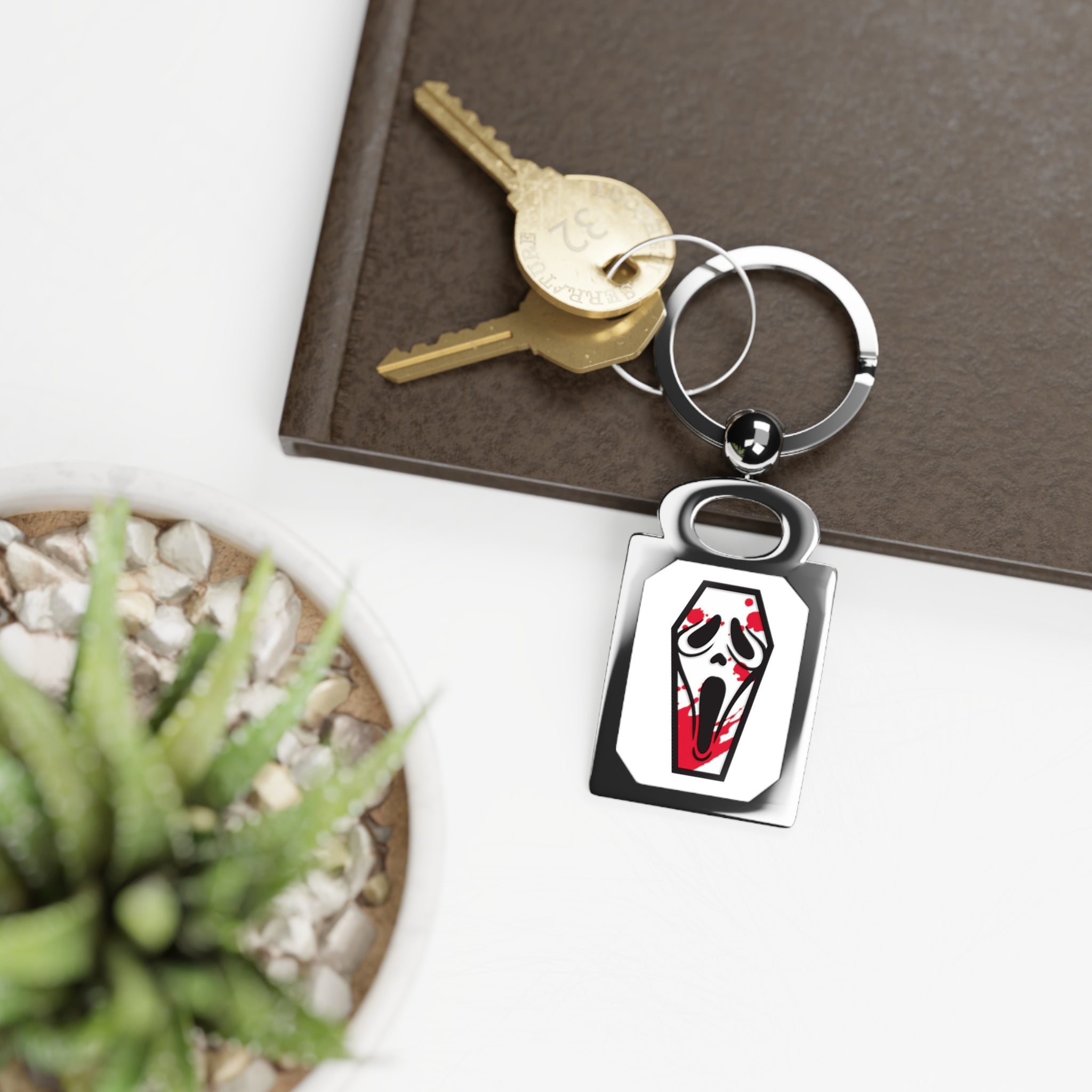 Rectangle Keyring — Bloody Coffin Scream Photo Keychain