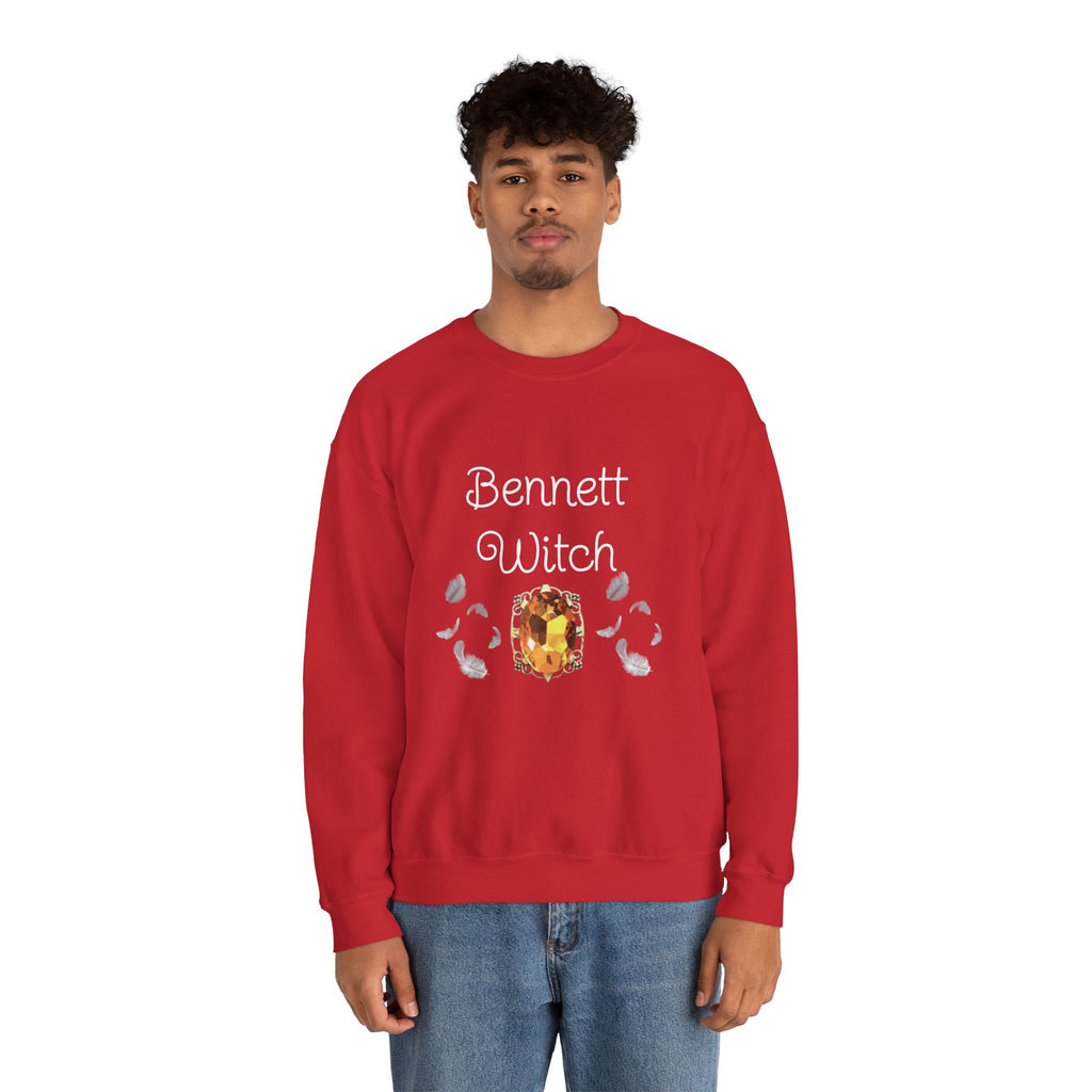 Bennett Witch — Bonnie Bennett — TVD — Gemstone Accent Crewneck Sweatshirt – Citrine Jewel Design