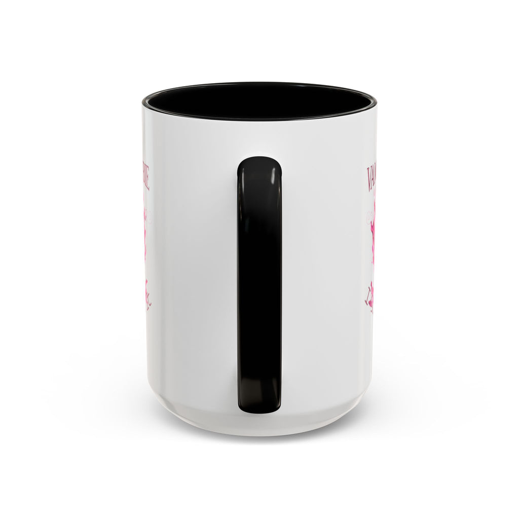 Vampire Barbie Heart Accent Coffee Mug — Pink Flaming Heart 11/15oz