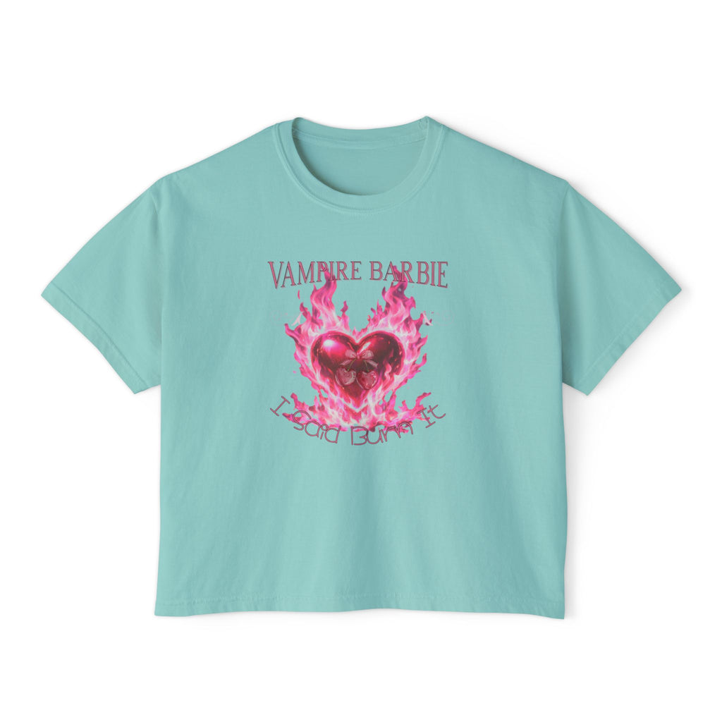 Caroline Forbes — TVD — Vampire Barbie Pink Flame Heart Boxy Tee