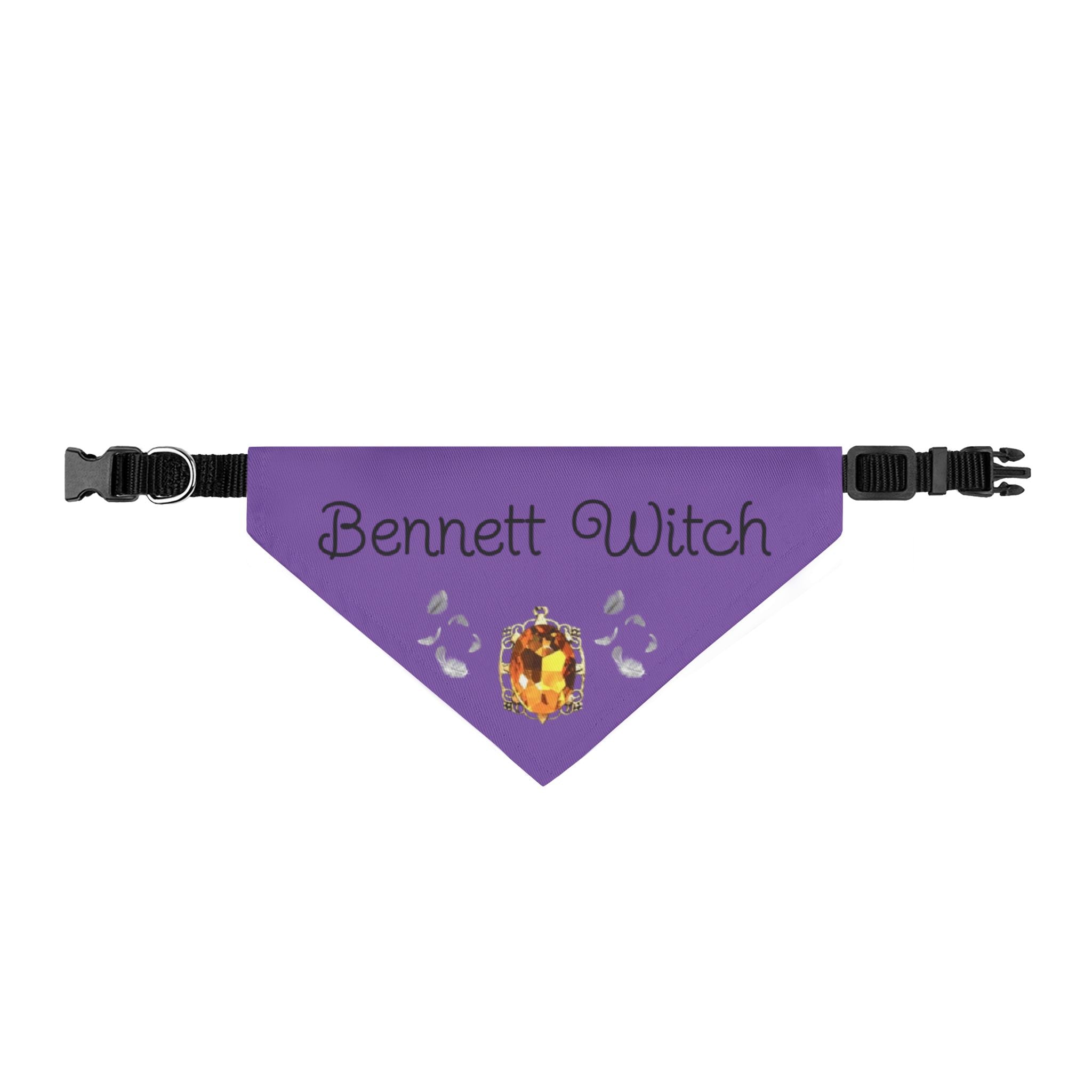 Bonnie Bennett — TVD — Purple 'Bennett Witch' Clip-On Pet Bandana – Halloween Witchy Dog Collar Accessory