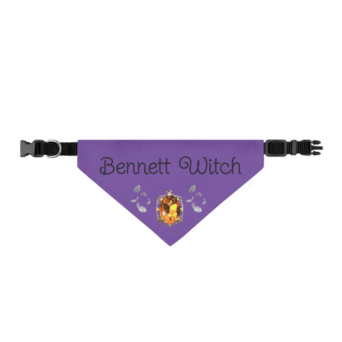 Bonnie Bennett — TVD — Purple 'Bennett Witch' Clip-On Pet Bandana – Halloween Witchy Dog Collar Accessory