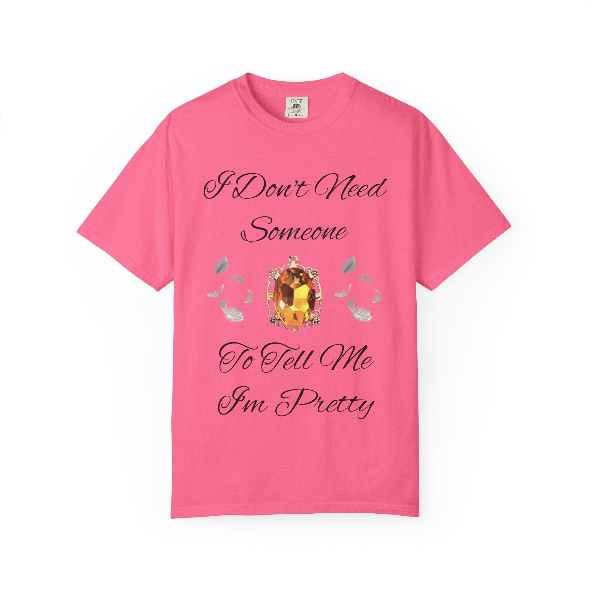 Bonnie Bennett Statement Tee — "I Don't Need Someone To Tell Me I'm Pretty" Gem Graphic Vampire Diaries