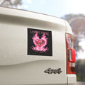 Car Magnet — Caroline Forbes- TVD- "Vampire Barbie I Said Burn It" Pink Flaming Heart Gothic Sticker