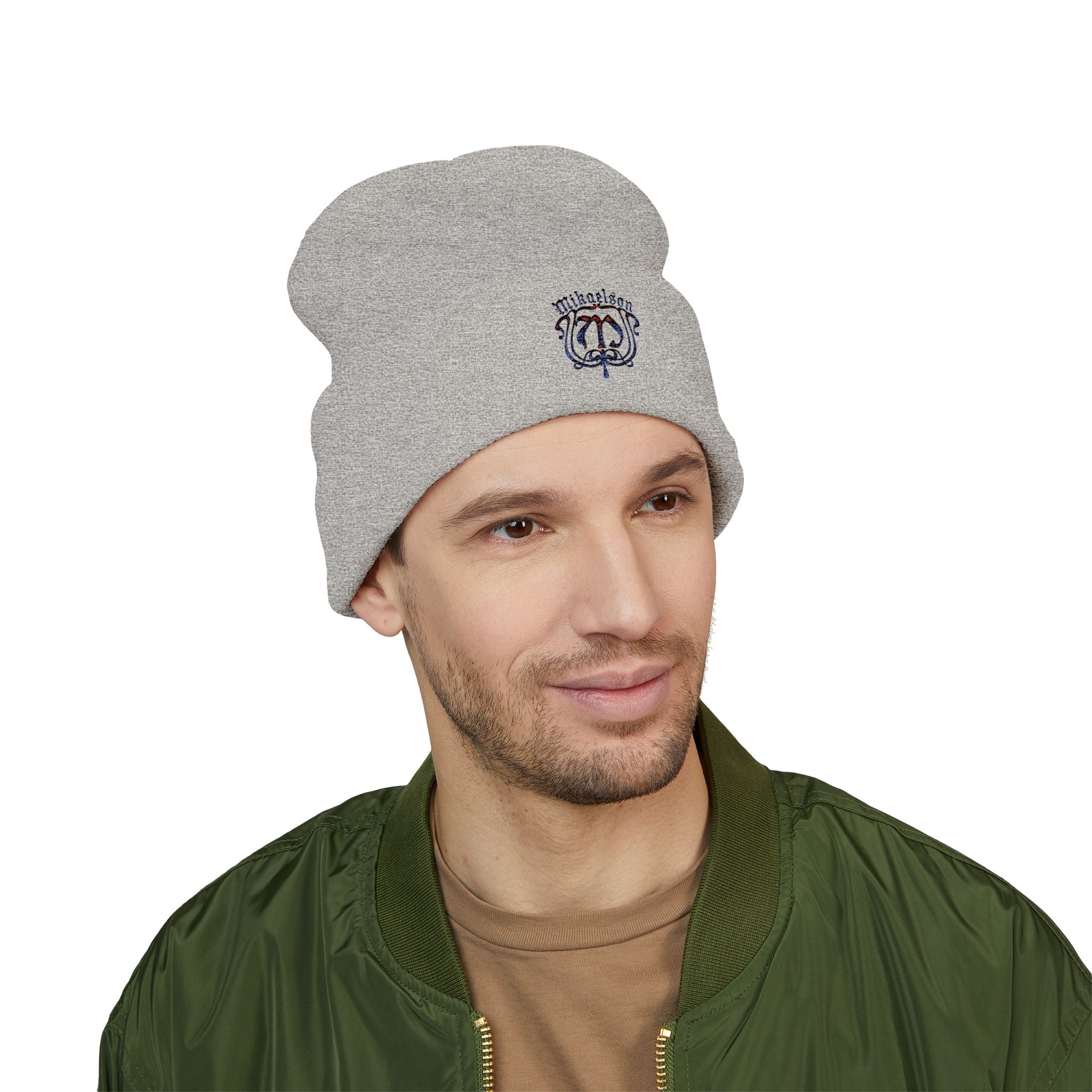 Embroidered Mikaelson Crest Cuffed Beanie — Classic Script Logo Winter Hat