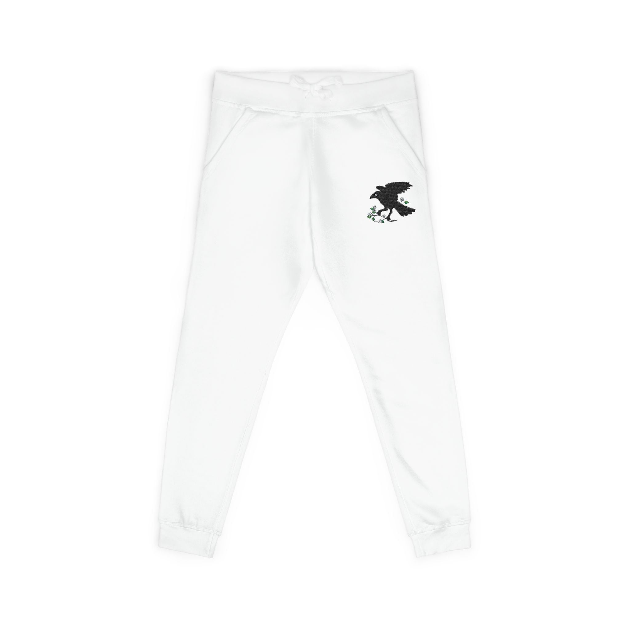 Embroidered  Crow Fleece Sweatpants — Cozy Casual Joggers