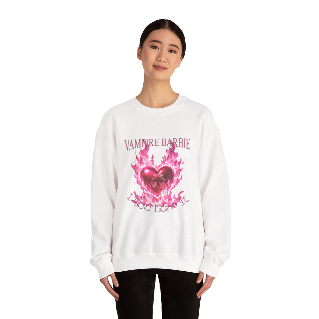 Caroline Forbes — TVD — Vampire Barbie 'I Said Burn It' Heart Sweatshirt