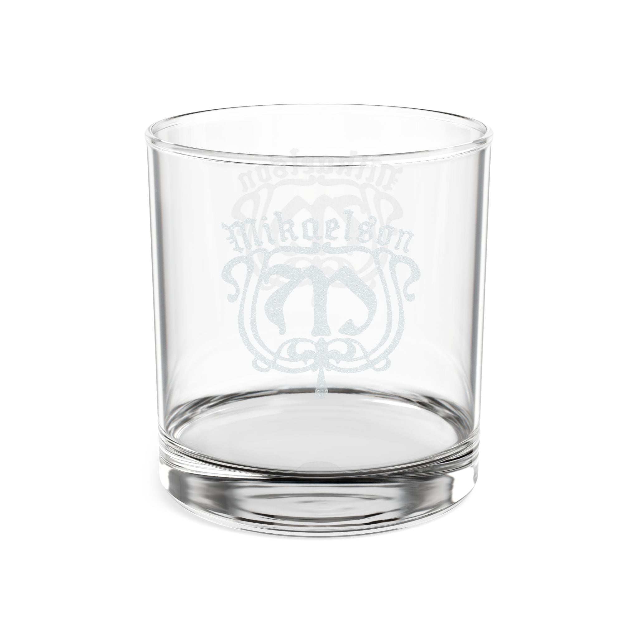 Engraved Mikaelson Whiskey Glass 10.5oz - Personalized Crest Nautical Design