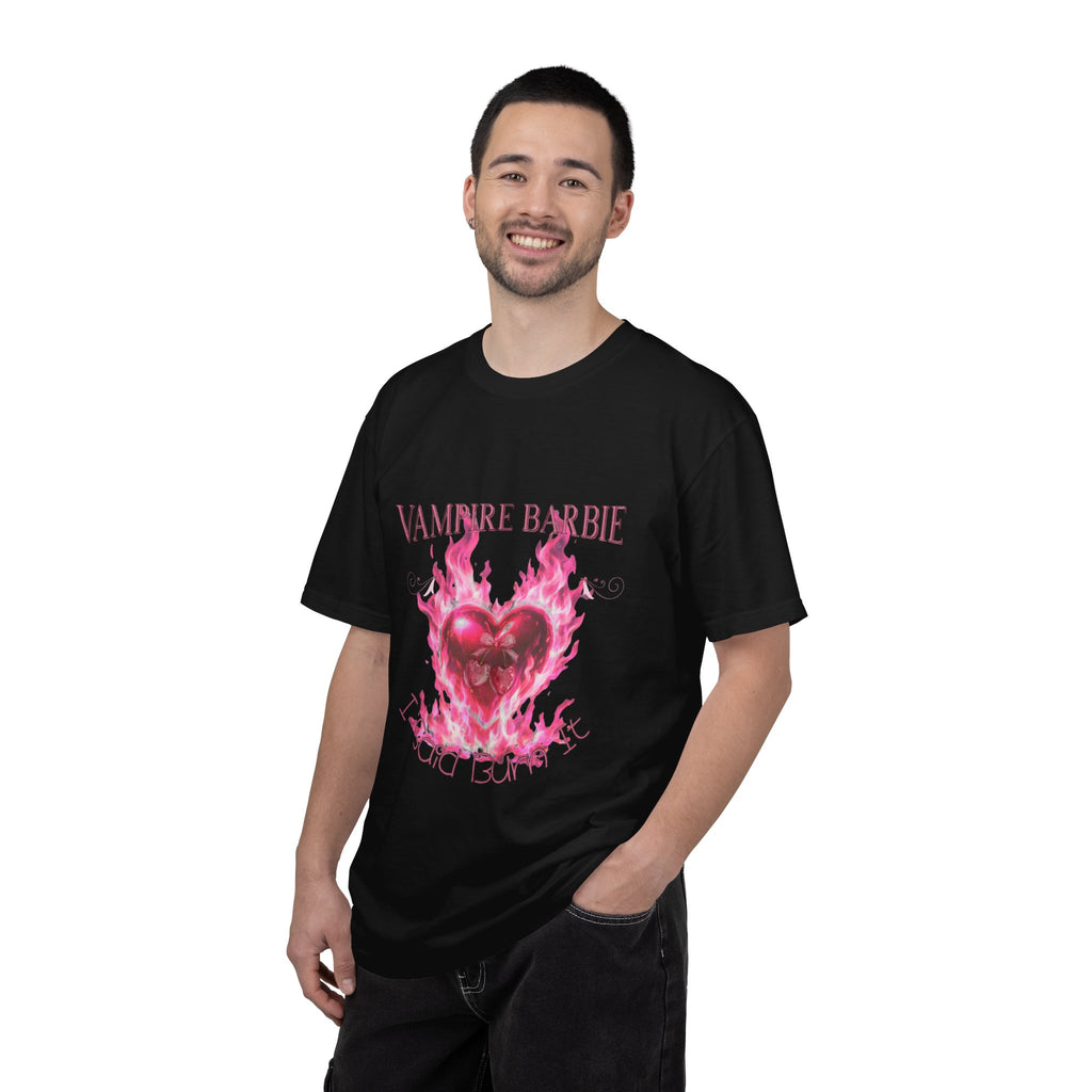 Vampire Barbie Pink Flaming Heart T-shirt | Gothic Cute Graphic Tee